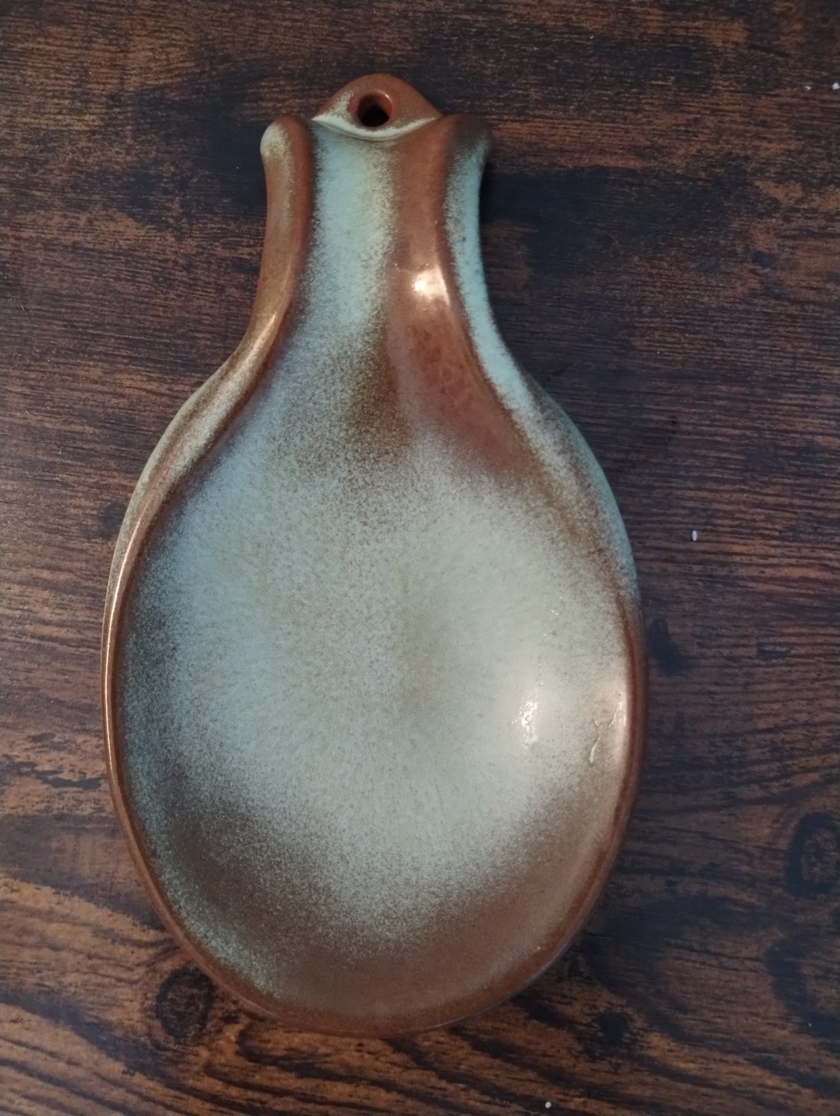 Frankoma Pottery Vintage Prairie Green Spoon Rest