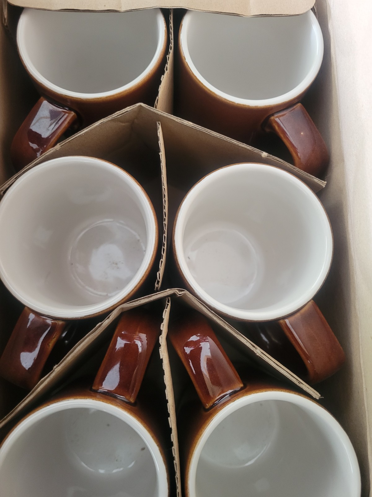 Set ( Box )  Of 6 Ceramic Coffee Mugs 4.5\