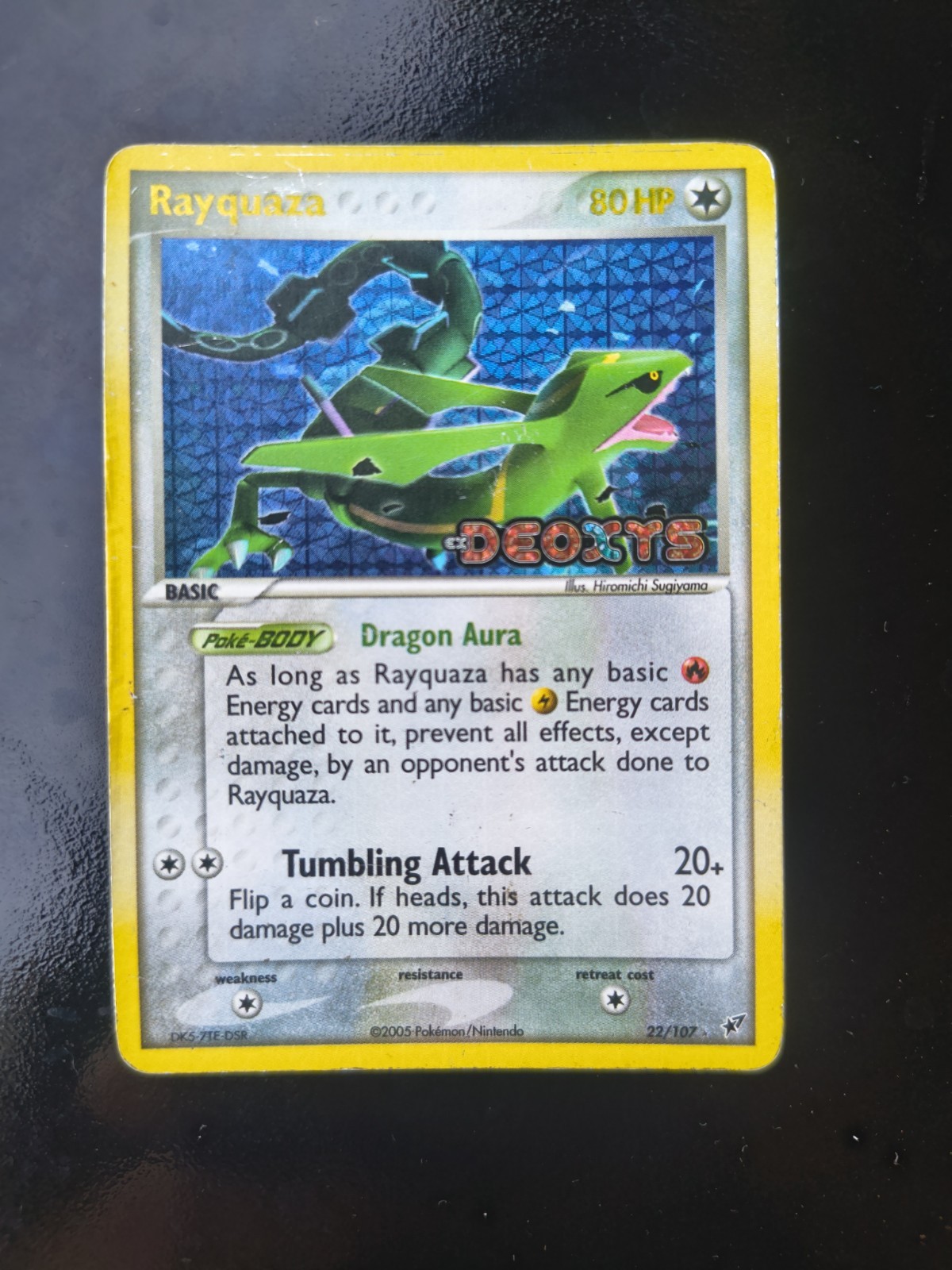 RAYQUAZA Pokemon 2005 ex Deoxys 22/107 eng stamped reverse poor PSA 1 candidate