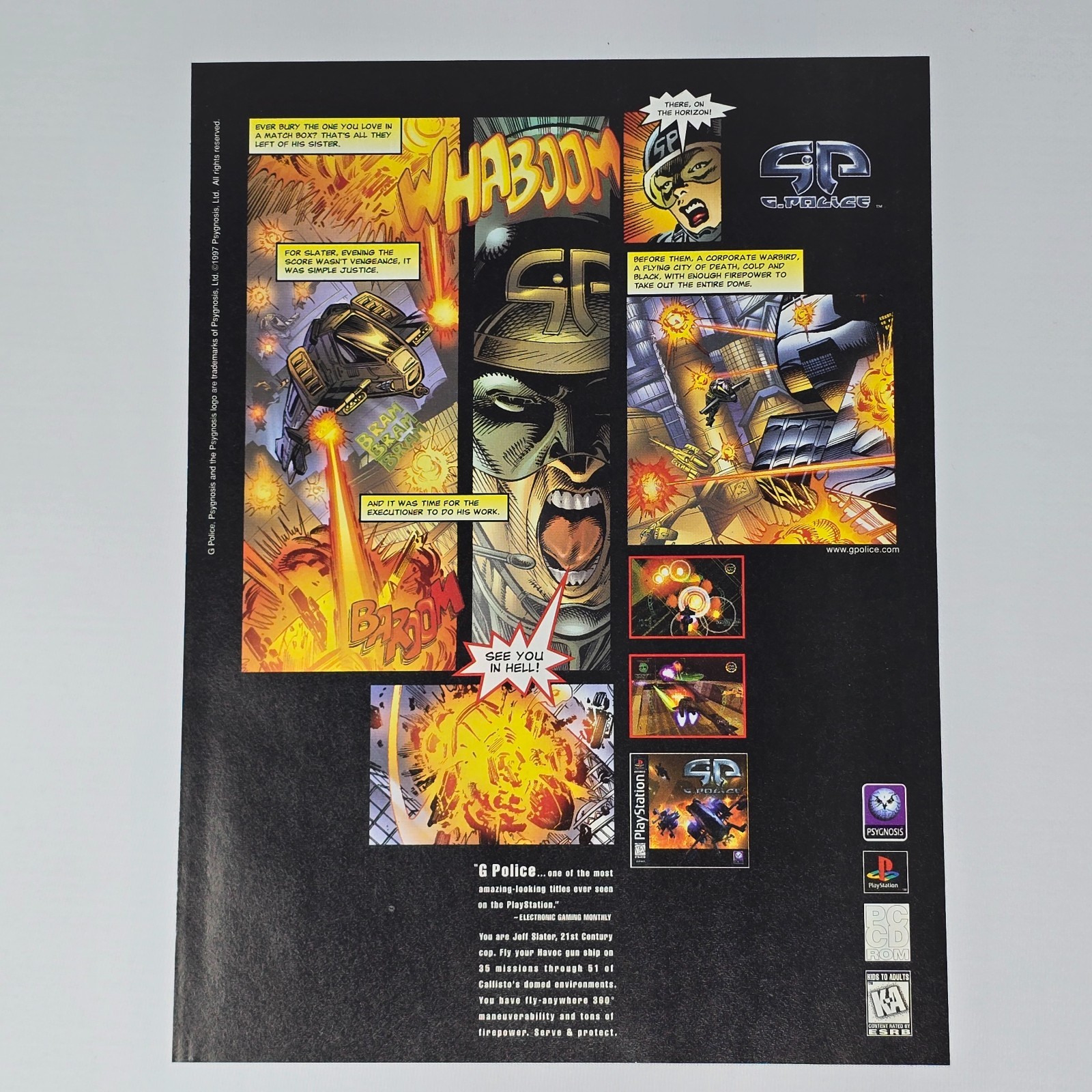 G.Police PlayStation 1 PS1 PC Havoc Print Ad/Poster Promo Art