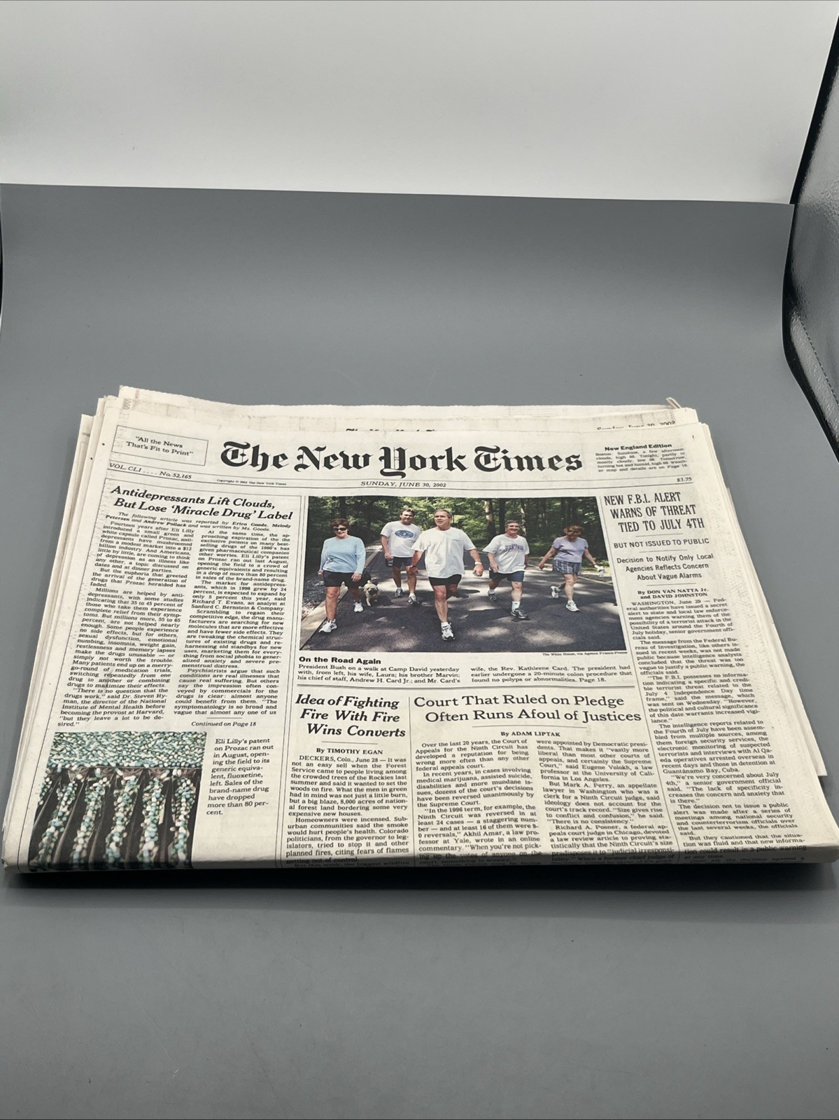 June 30, 2002 The New York Times War On Terror Full-Newspaper