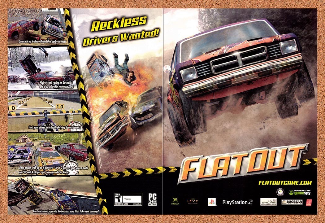 2005 FlatOut Xbox Original Advertisement / Retro Promo v1