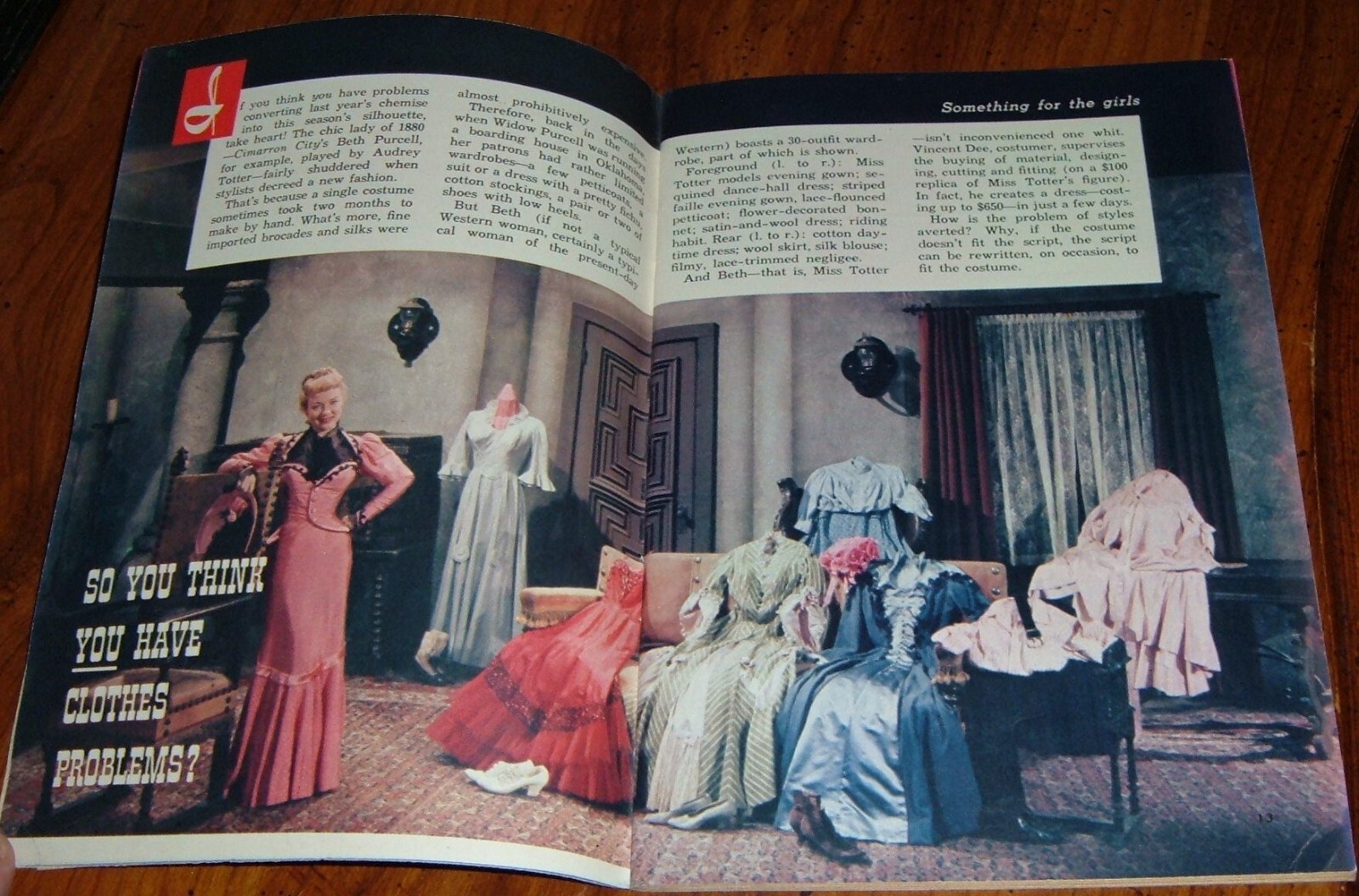 1959 TV ARTICLE ~ AUDREY TOTTER CIMARRON STRIP 1880\'s COSTUME FASHION WARDROBE