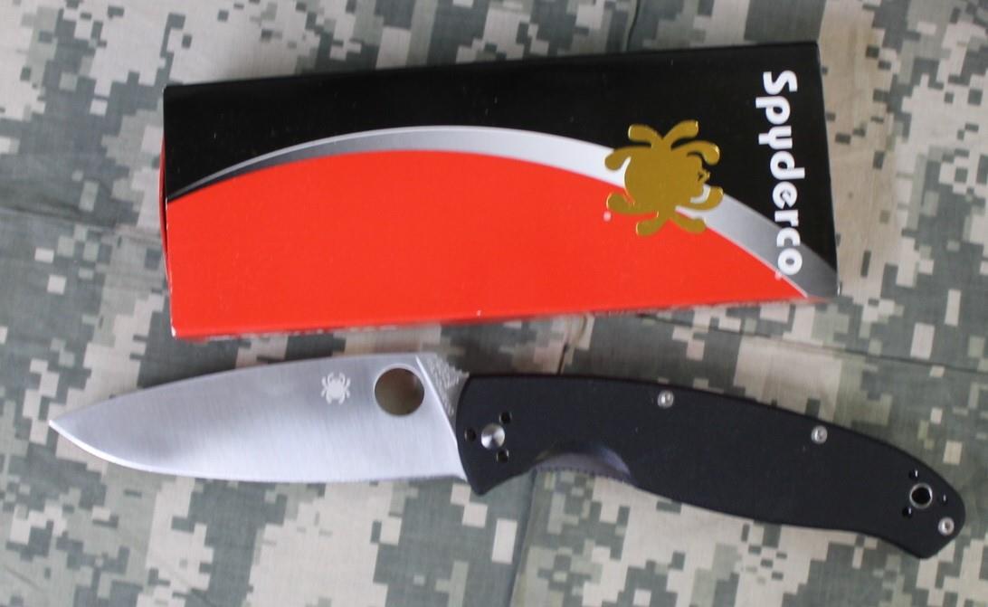 Spyderco C142GP Resilience Plain Edge 8Cr13MoV Folder Black G10 Handle NEW
