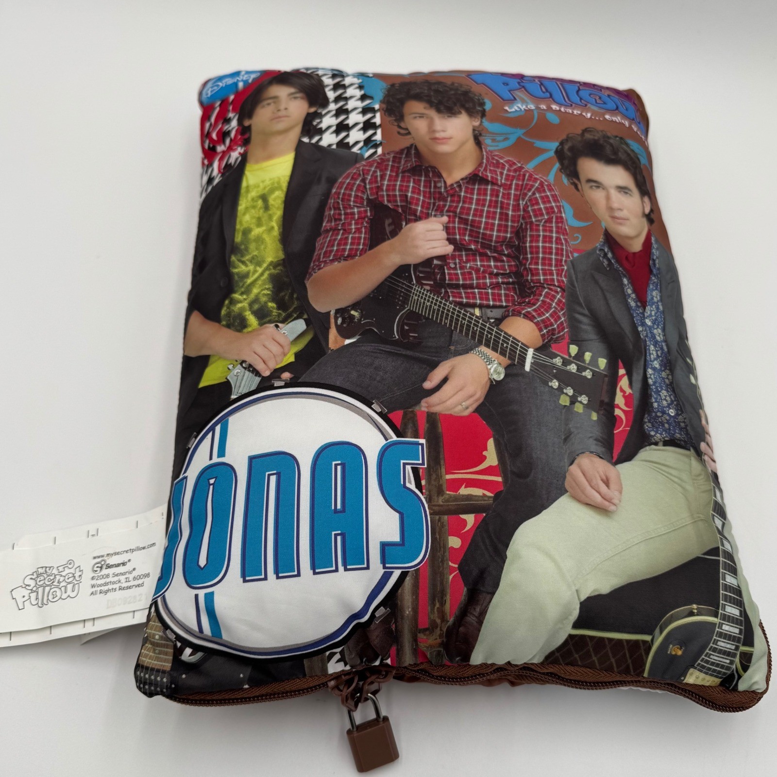 Jonas Brothers My Secret Pillow Disney 2008 Locked Diary Pillow No Key Rare Gift