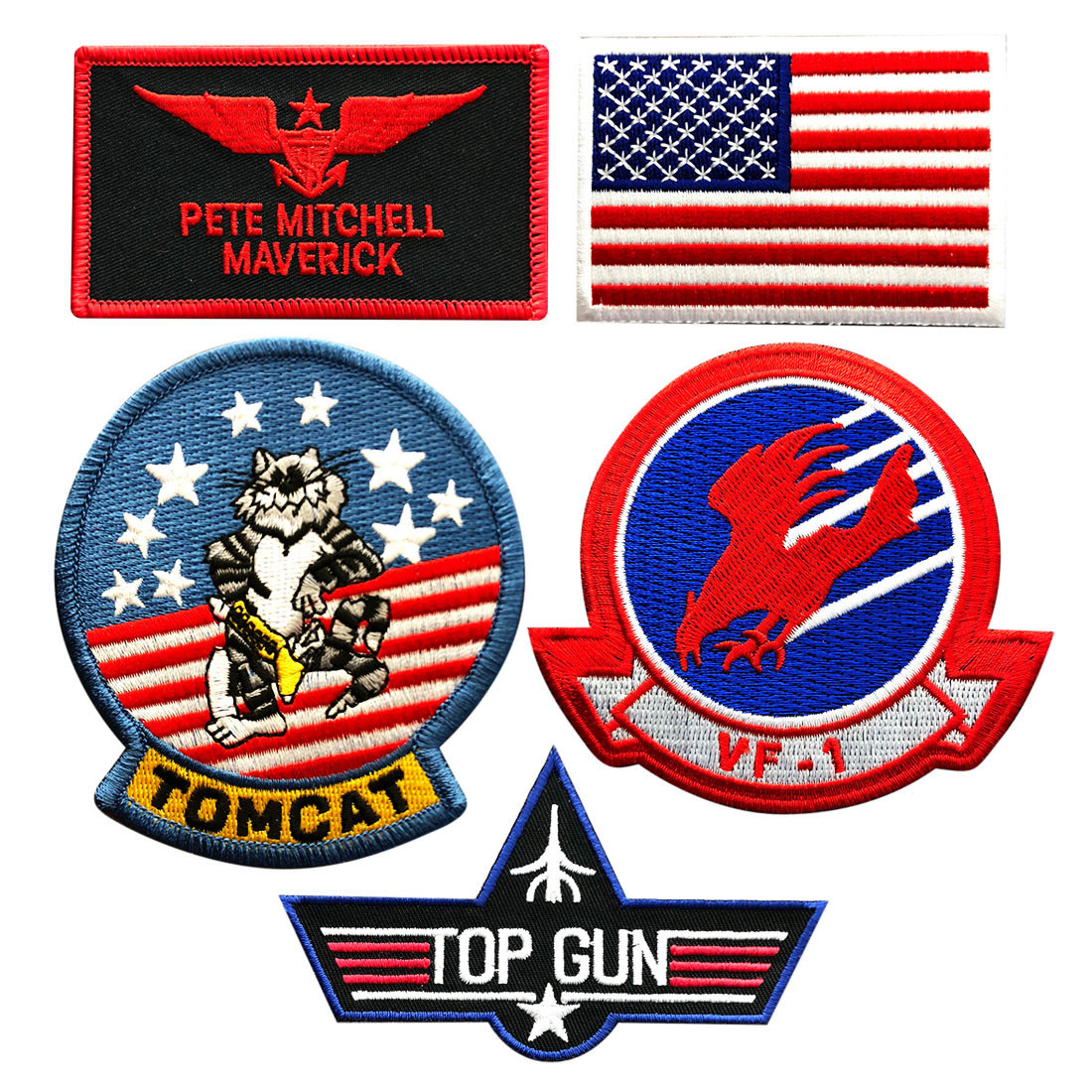  Pete Mitchell Patch (5 PC Set - Hook Fastener)
