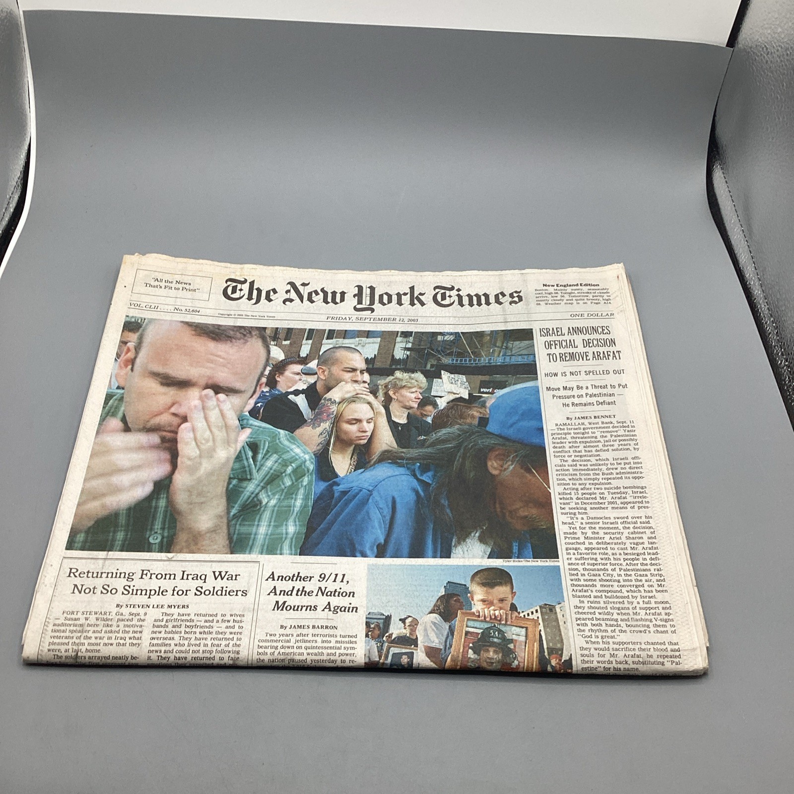 September 12, 2003 The New York Times War On Terror Full-Newspaper