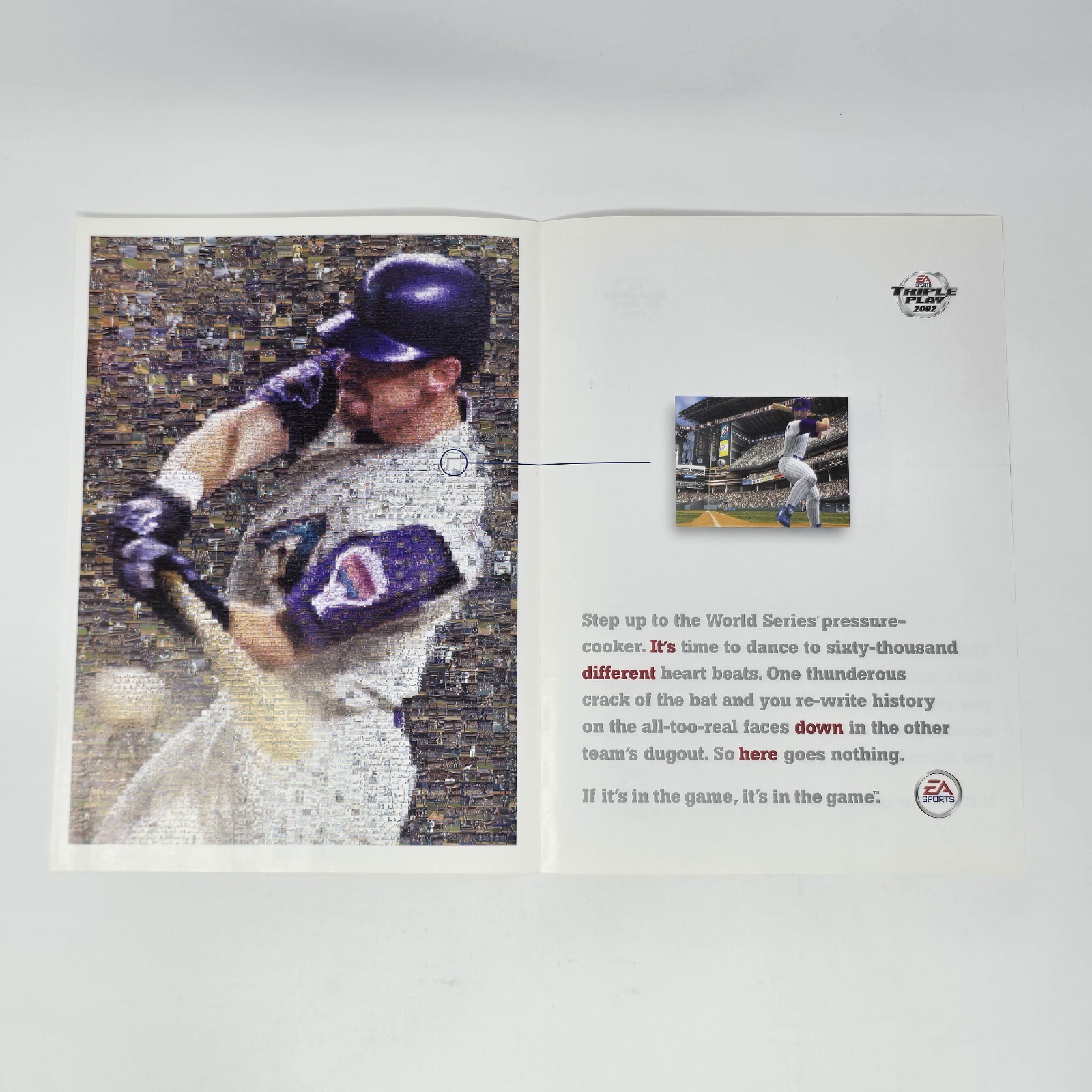 Triple Play 2002 PlayStation PS2 Xbox Step Up Foldout Print Ad/Poster Promo Art