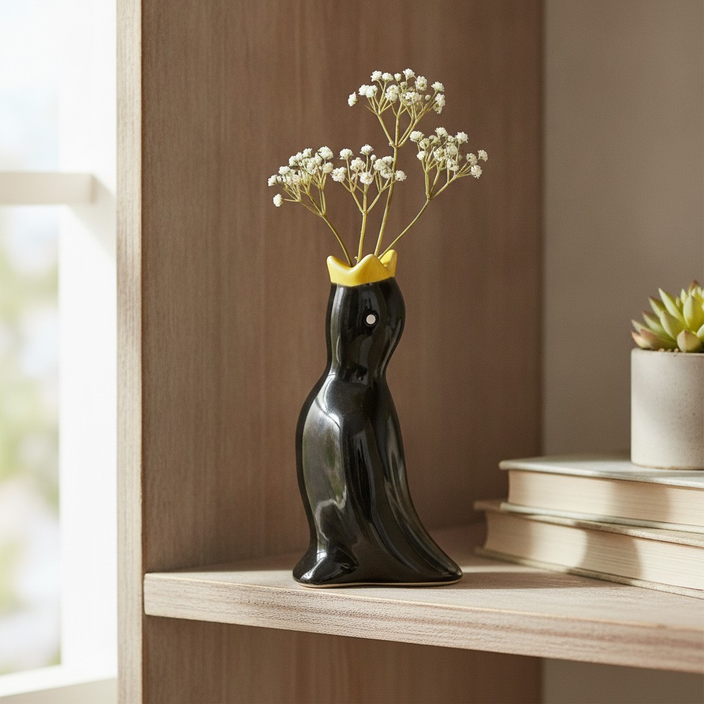 Vintage Black Ceramic Pie Bird - Elegant Solution for Perfectly Baked Pies