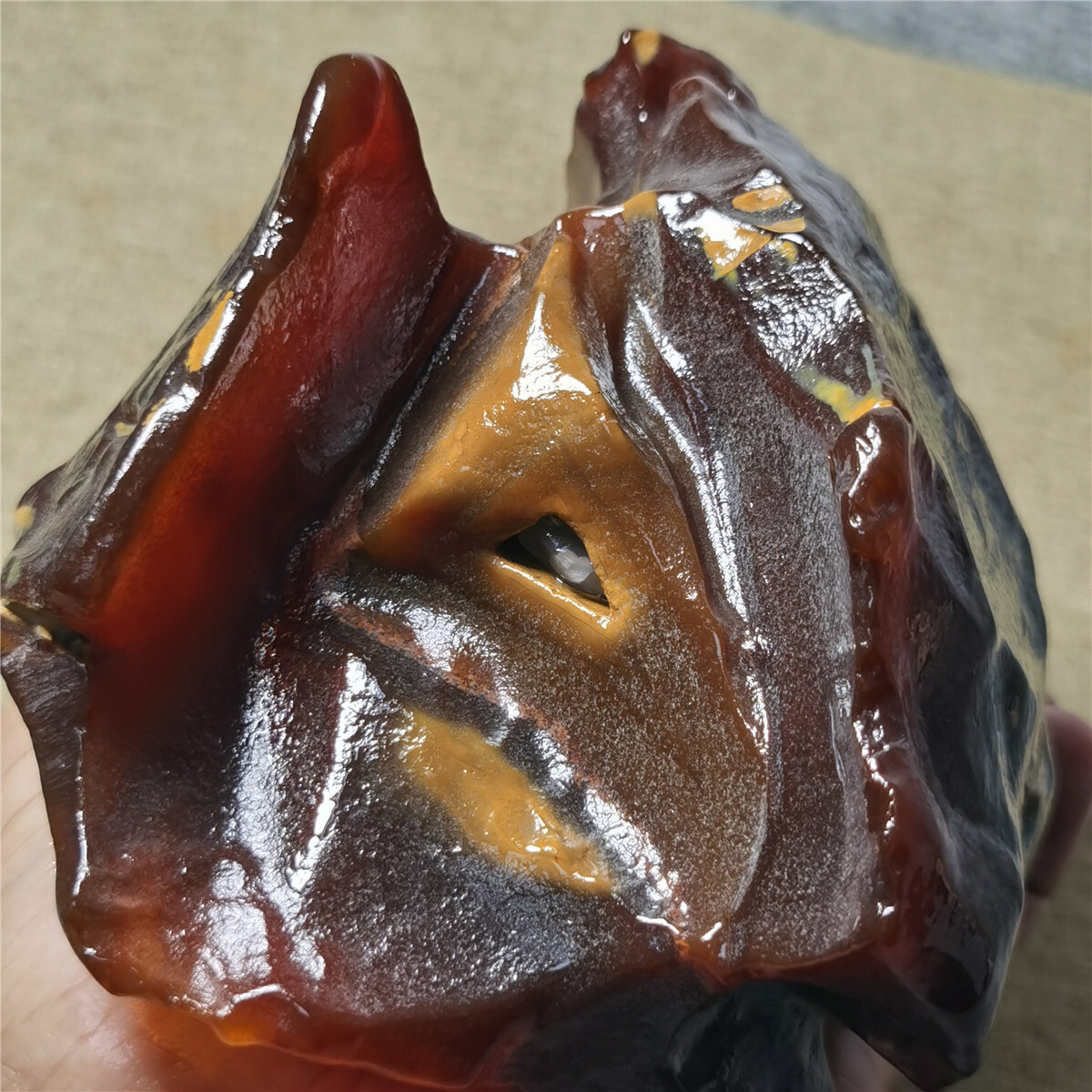 1688g Bonsai Suiseki-Natural Gobi Agate Eyes Stone-Rare Stunning Viewing  D203