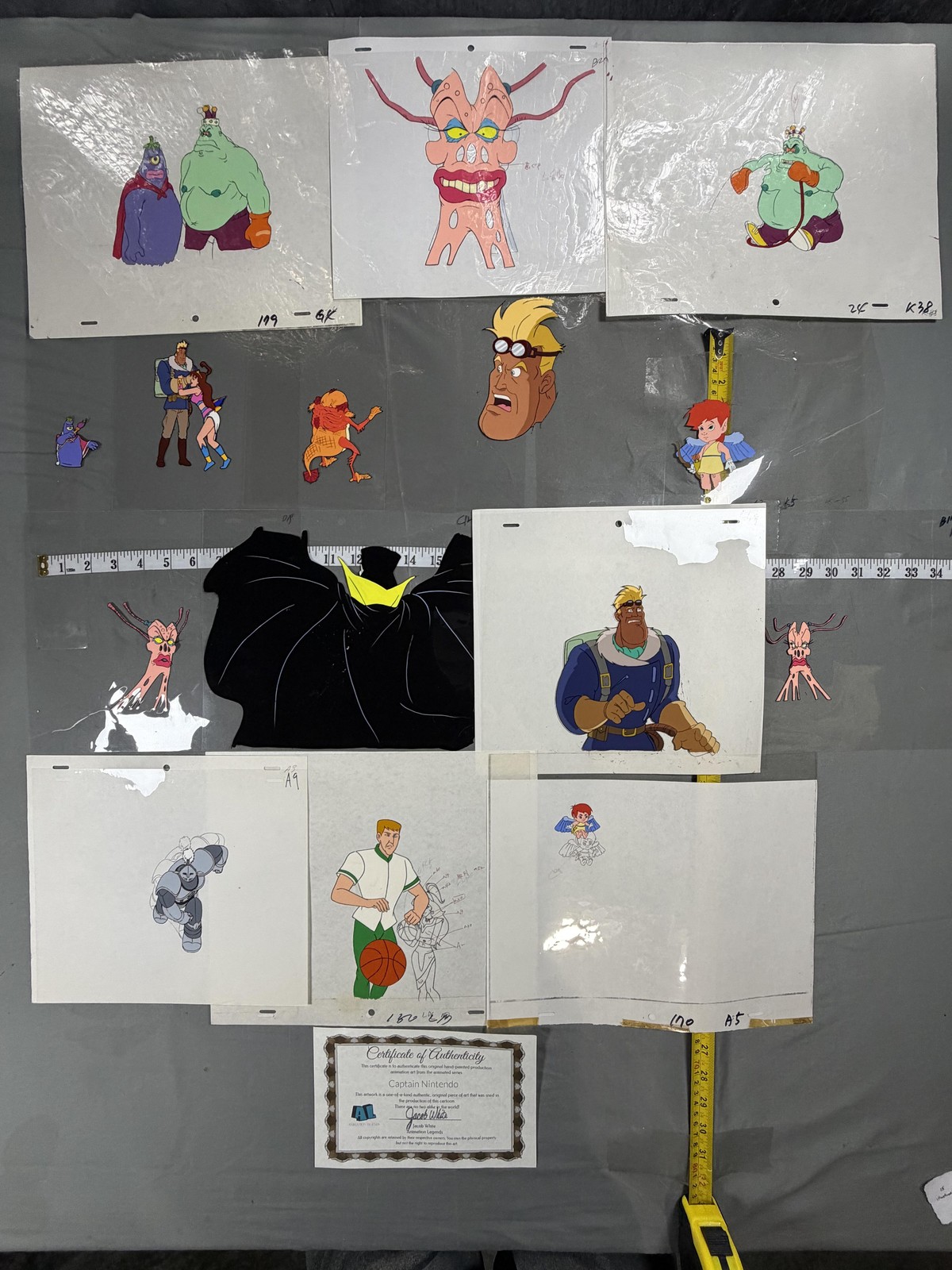 Vintage Captain Nintendo Production Cel Lot 15 Animation Legends COA Art Rare