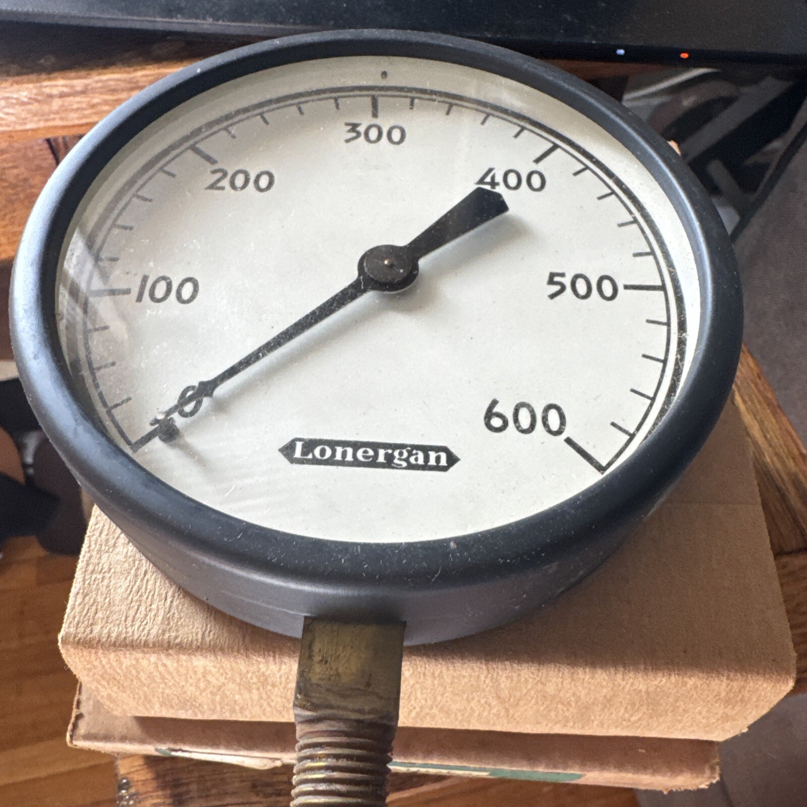 vintage antique new old Lonergan Pressure Gauge 1/4