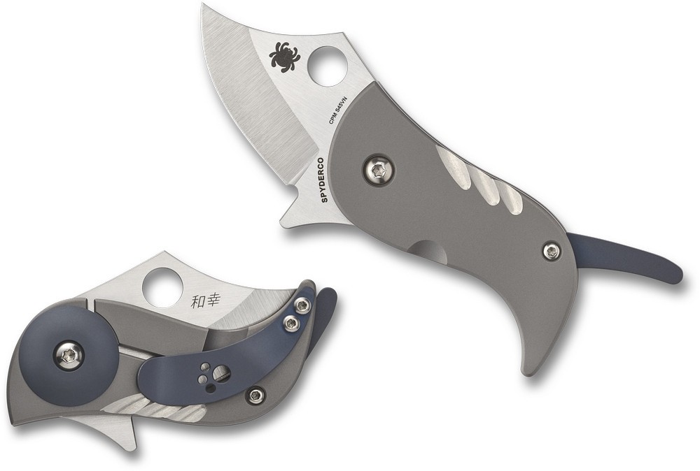 Spyderco Kazuyuki Sakurai Pochi Flipper CPM-S45VN Steel Titanium Handles C256TIP