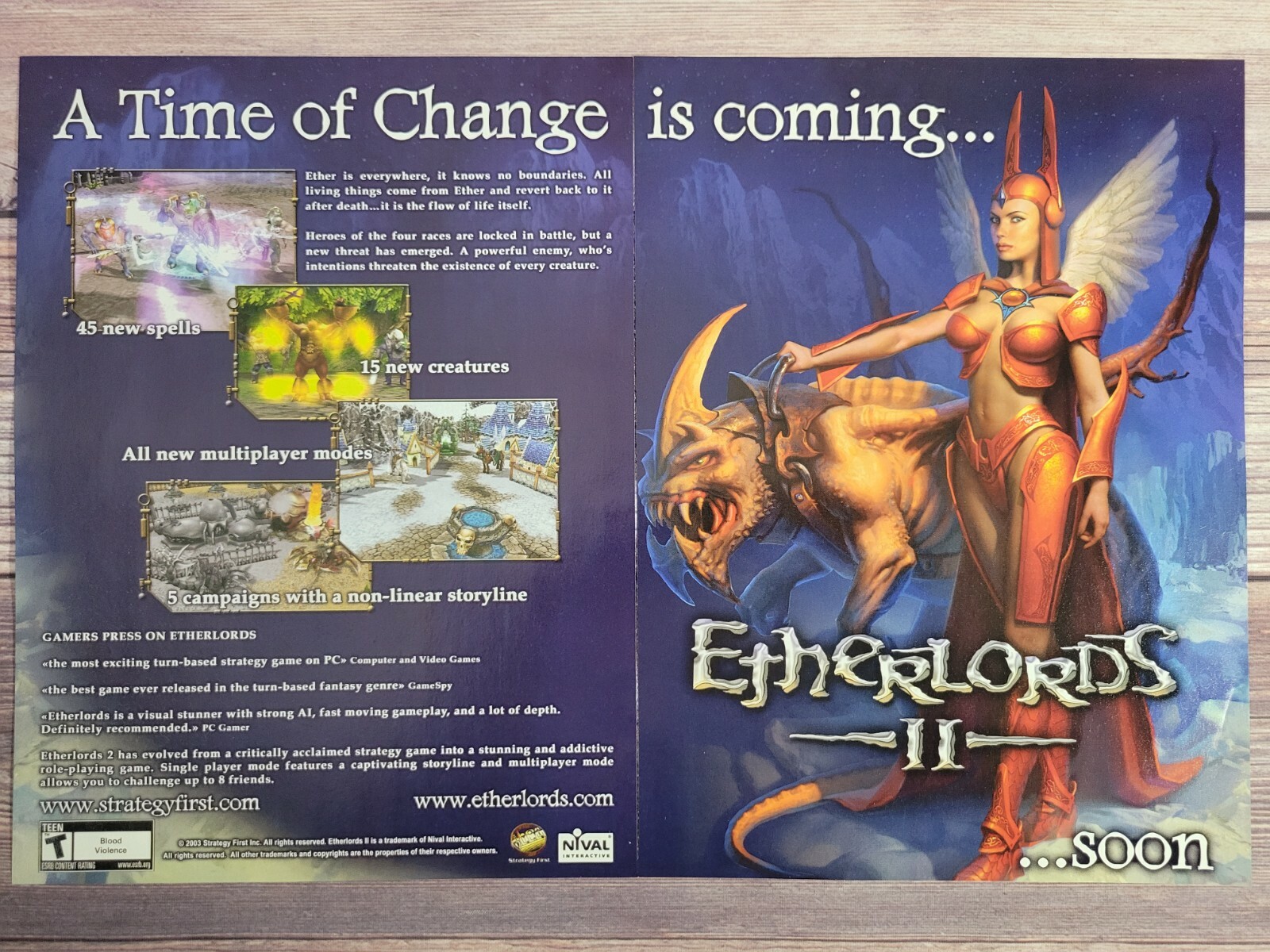 Etherlords II 2 PC Game 2003 Double Page Promo Ad Art Print Poster