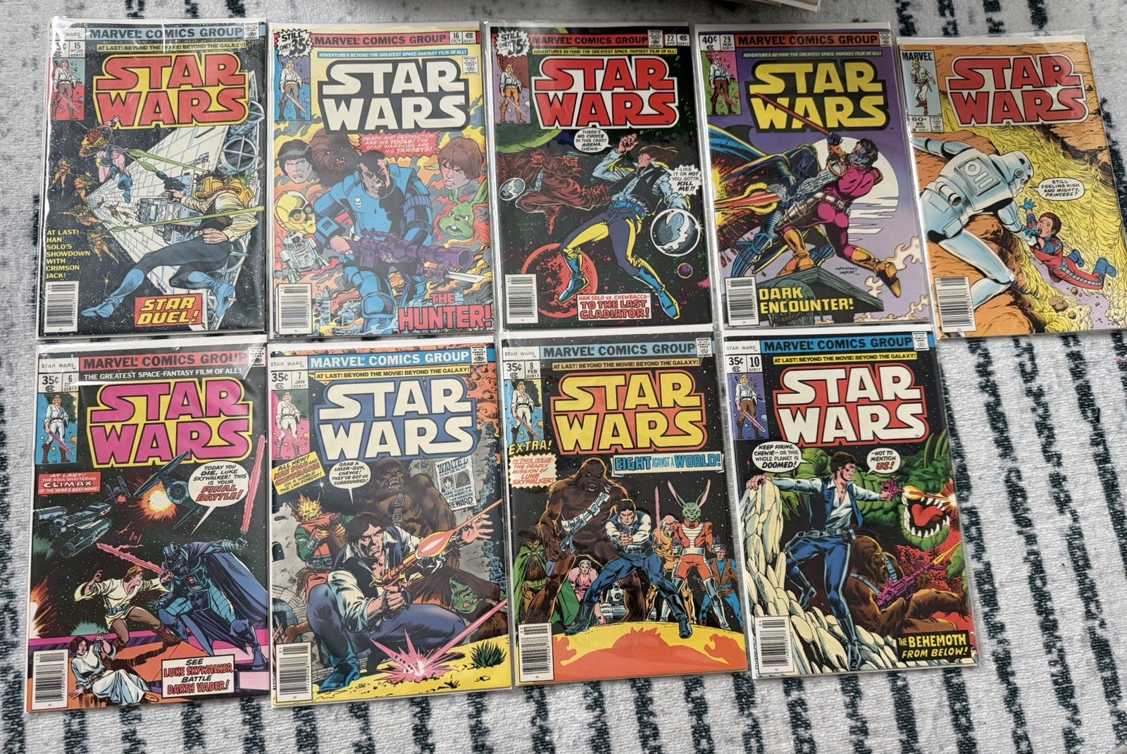 1977 Original Star Wars Comics Lot: 6,7,8,10,15,16,22,29, And 86 Great Condition
