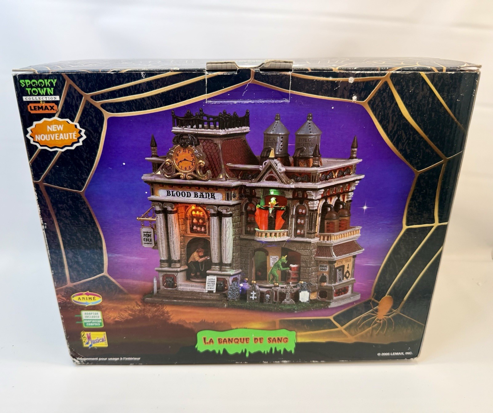 Lemax Spooky Town Collection 2005 The Blood Bank #55239: In Box, Works