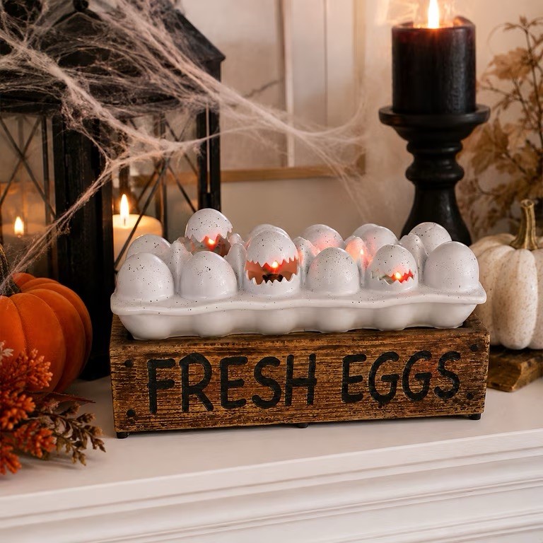 🔥 👍 14” Halloween LED Haunted Deviled Eggs Peeping Chics Animated Spooky New