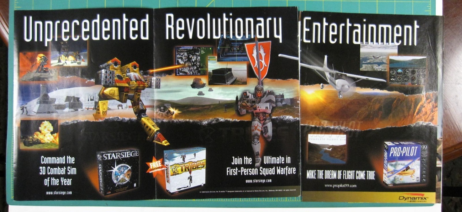 Print Ad StarSiege Tribes ProPilot 1999 Gaming Software 3 Page ADVERTISEMENT