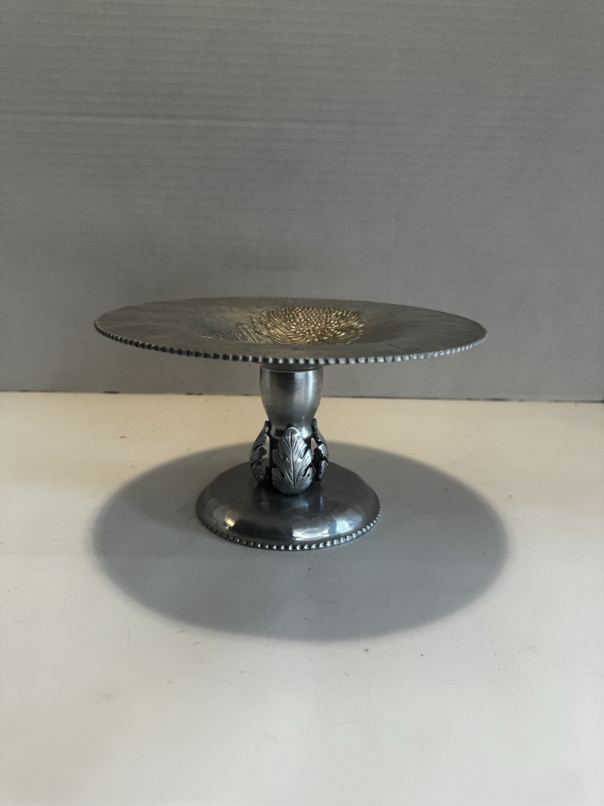 VINTAGE TRADE CONTINENTAL MARK HAND WROUGHT SILVERLOOK CANDY TRAY 5” DIAMETER