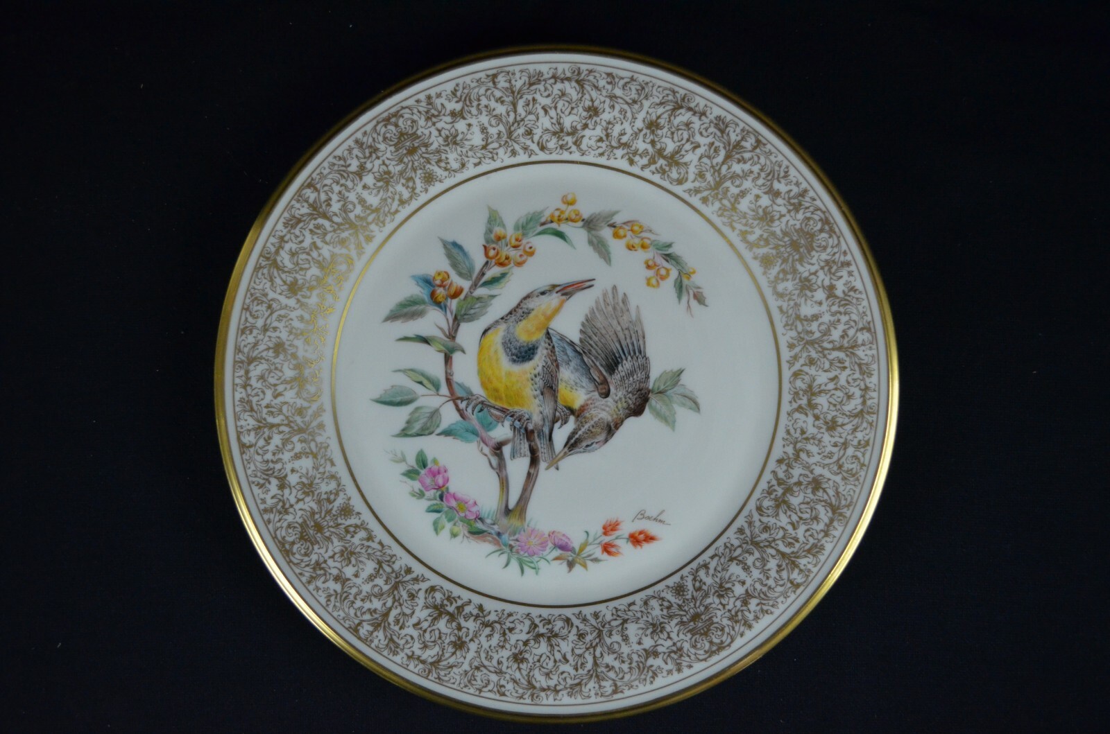 1973 Lenox Boehm Bird Collectible Plate Meadowlark 10 3/4