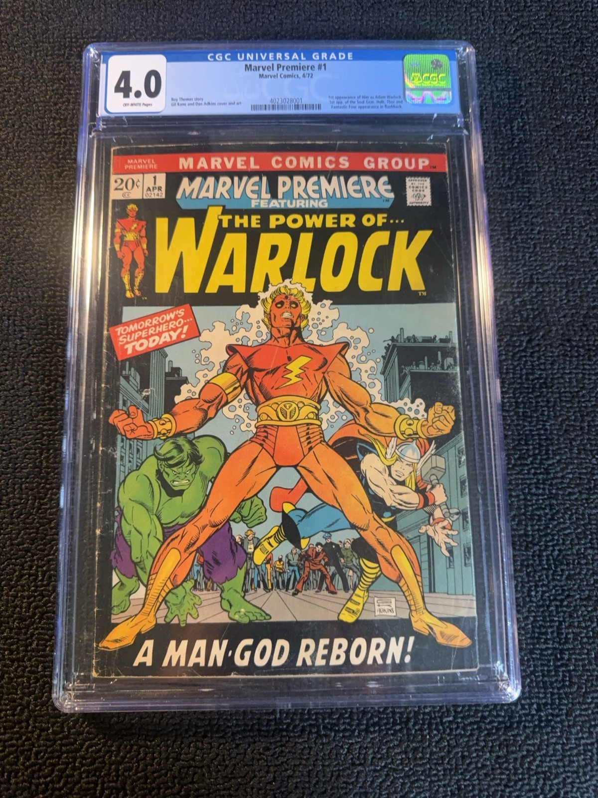 Marvel Premiere #1 CGC VG 4.0 1st Appearance HIM Adam Warlock Marvel 1972