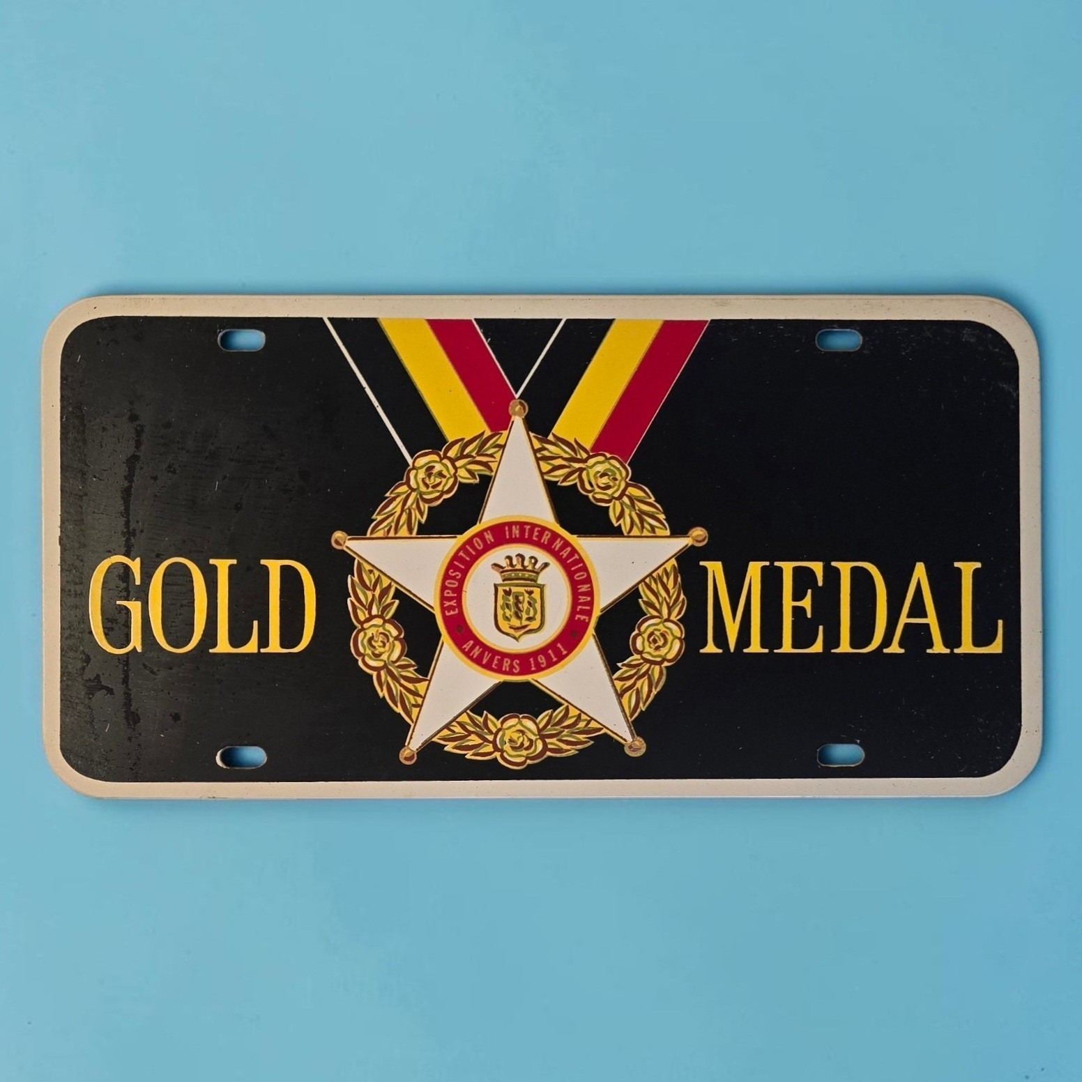 Vintage Stegmaier Gold Medal Beer License Plate Wilkes-Barre PA Brewery 12X6