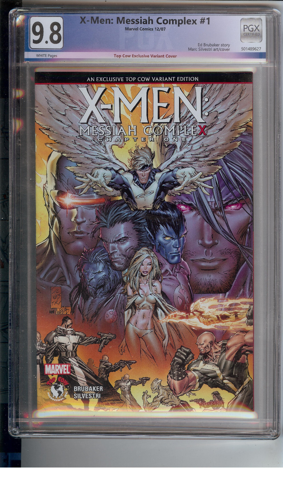 X-MEN: MESSIAH COMPLEX #1 PGX  9.8 (12/07) Marvel Top Cow Edition white pages