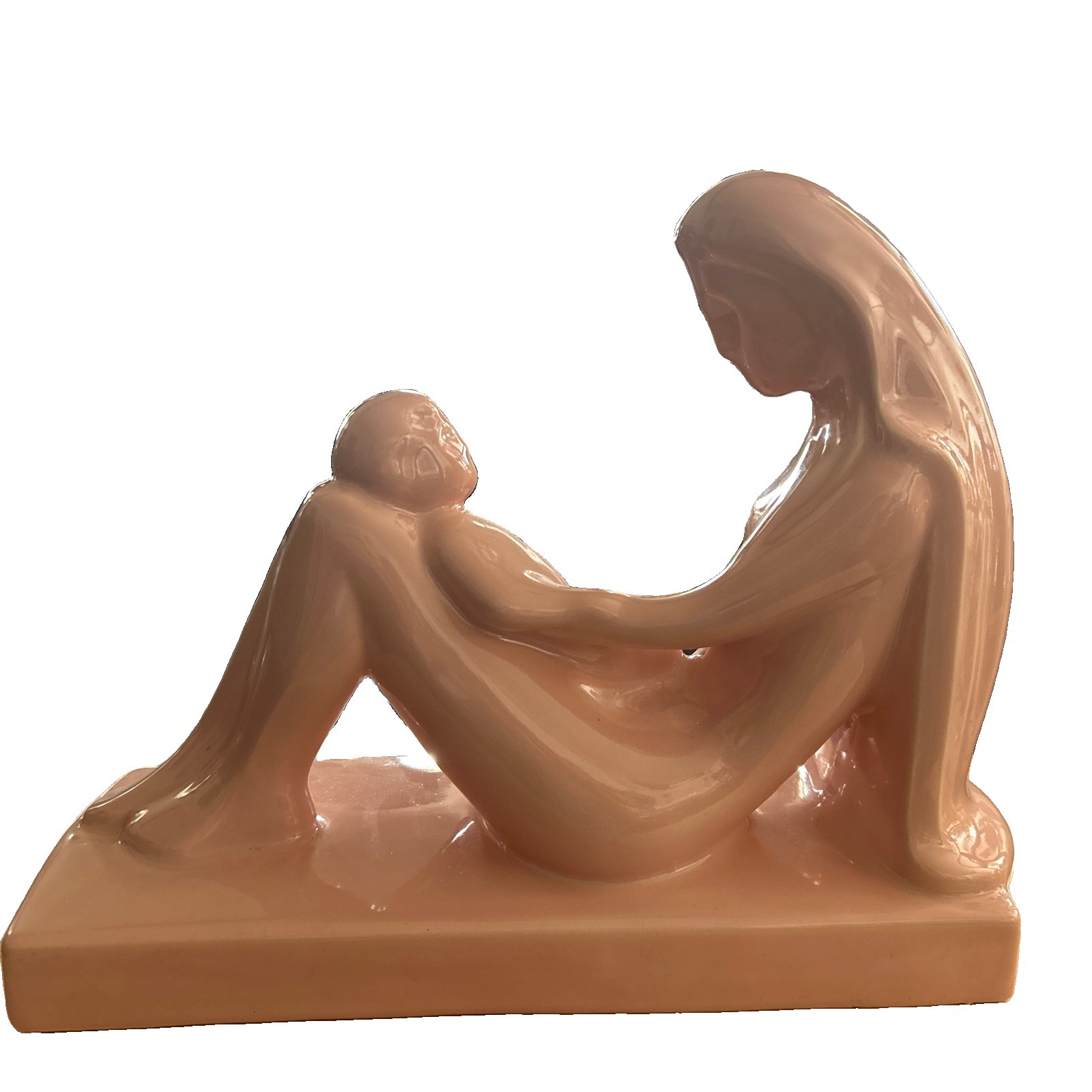 Vintage Royal Haeger Rose Pink Ceramic Mother and Child Figurine