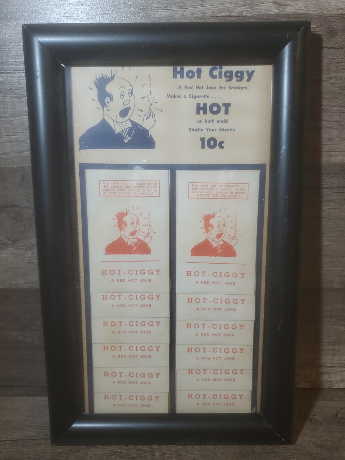 Vintage Original HOT CIGGY MAGIC GAG NOVELTY Tricks on Dime Store Display Card