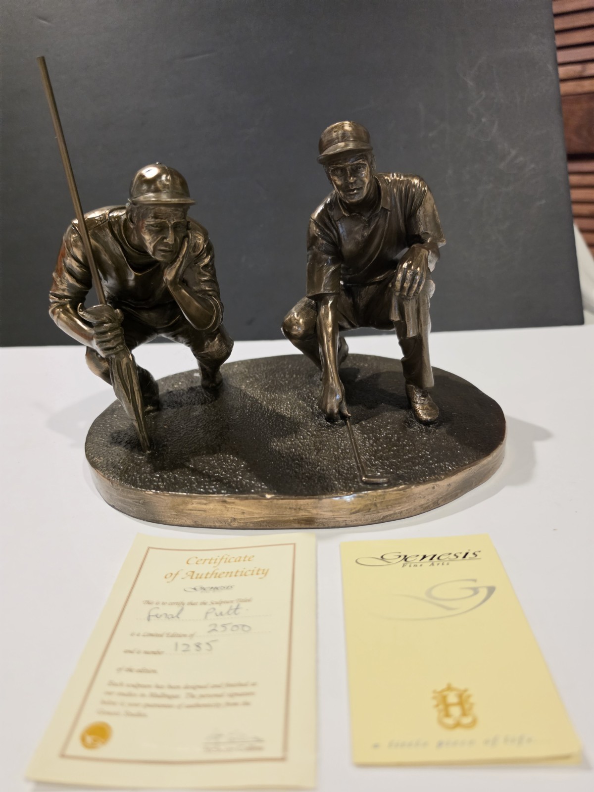 Genesis Fine Arts Final Putt Bronze Golf Sculpture Limited Edition w COA Ireland