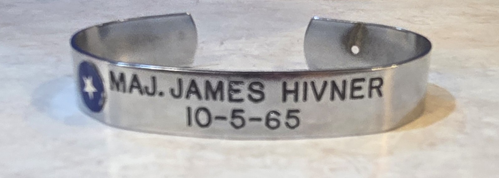 Vintage Vietnam War POW/MIA Stainless SteeBracelet: Major James Hivner