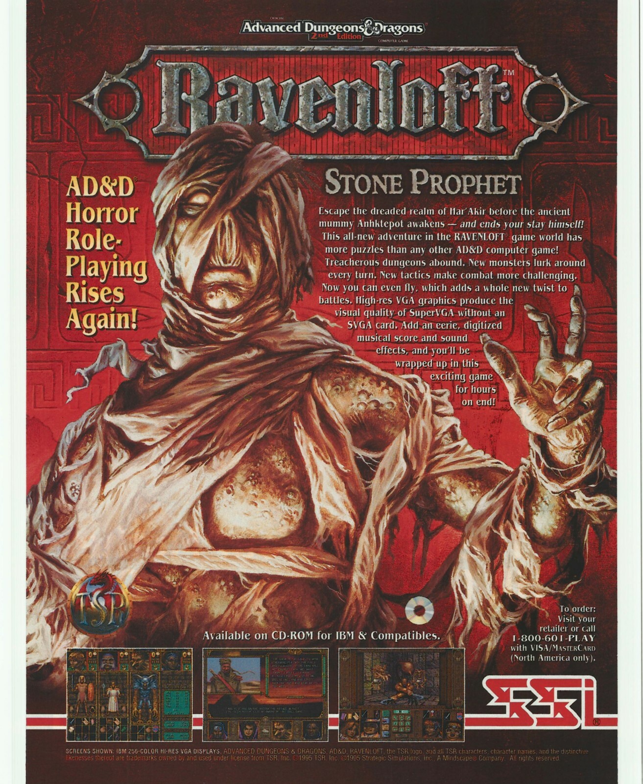Ravenloft: Stone Prophet Print Ad/Poster Art PC Big Box