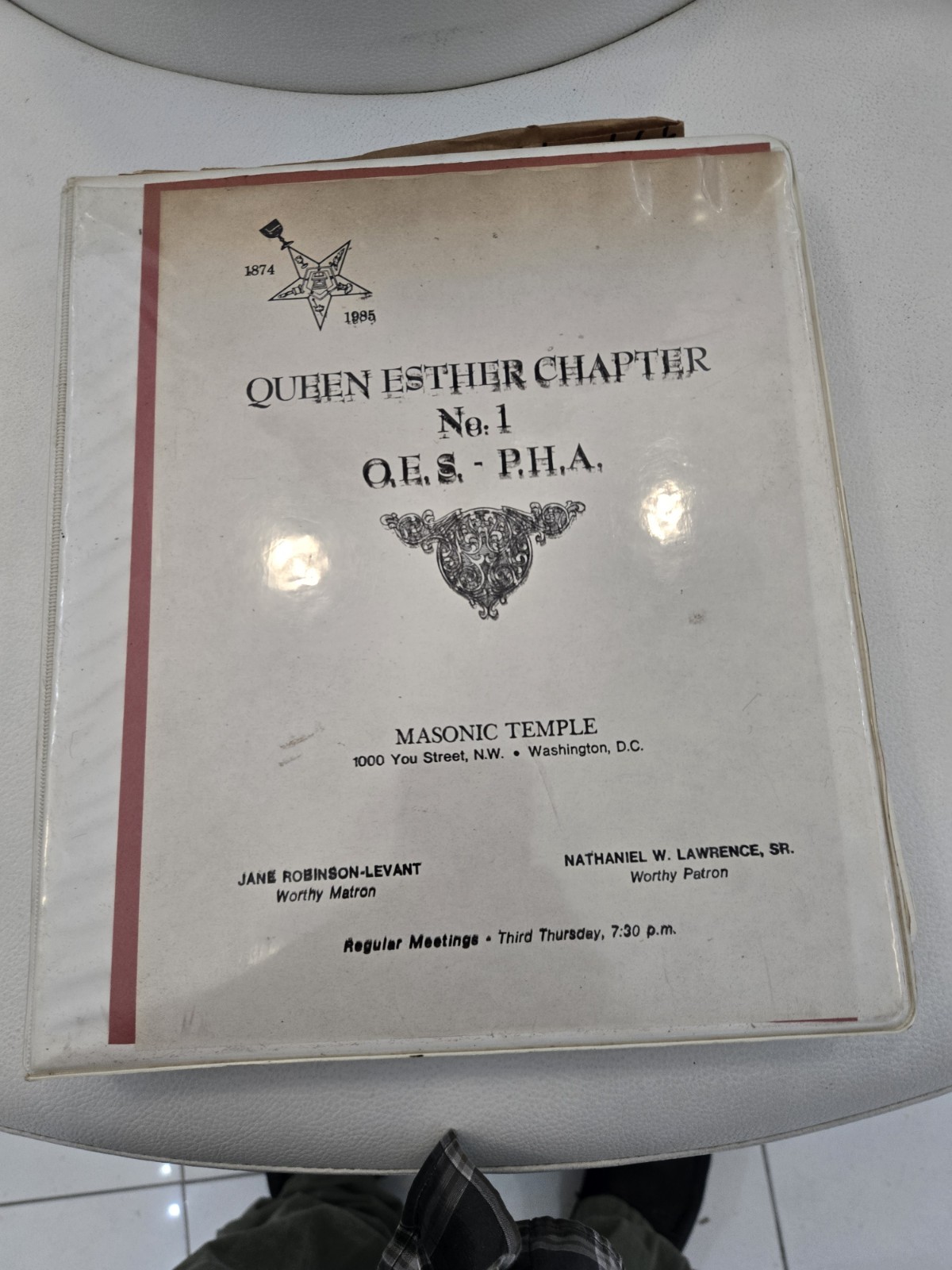 1980s Prince Hall OES Queen Esther No 1 DC Freemason Archive Photos Binder