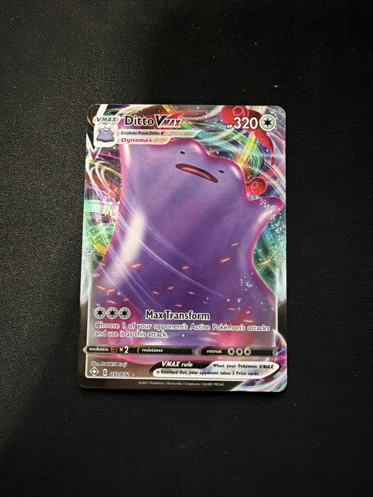 Ditto VMAX 051/072 Shining Fates Ultra Rare Pokemon Card NM