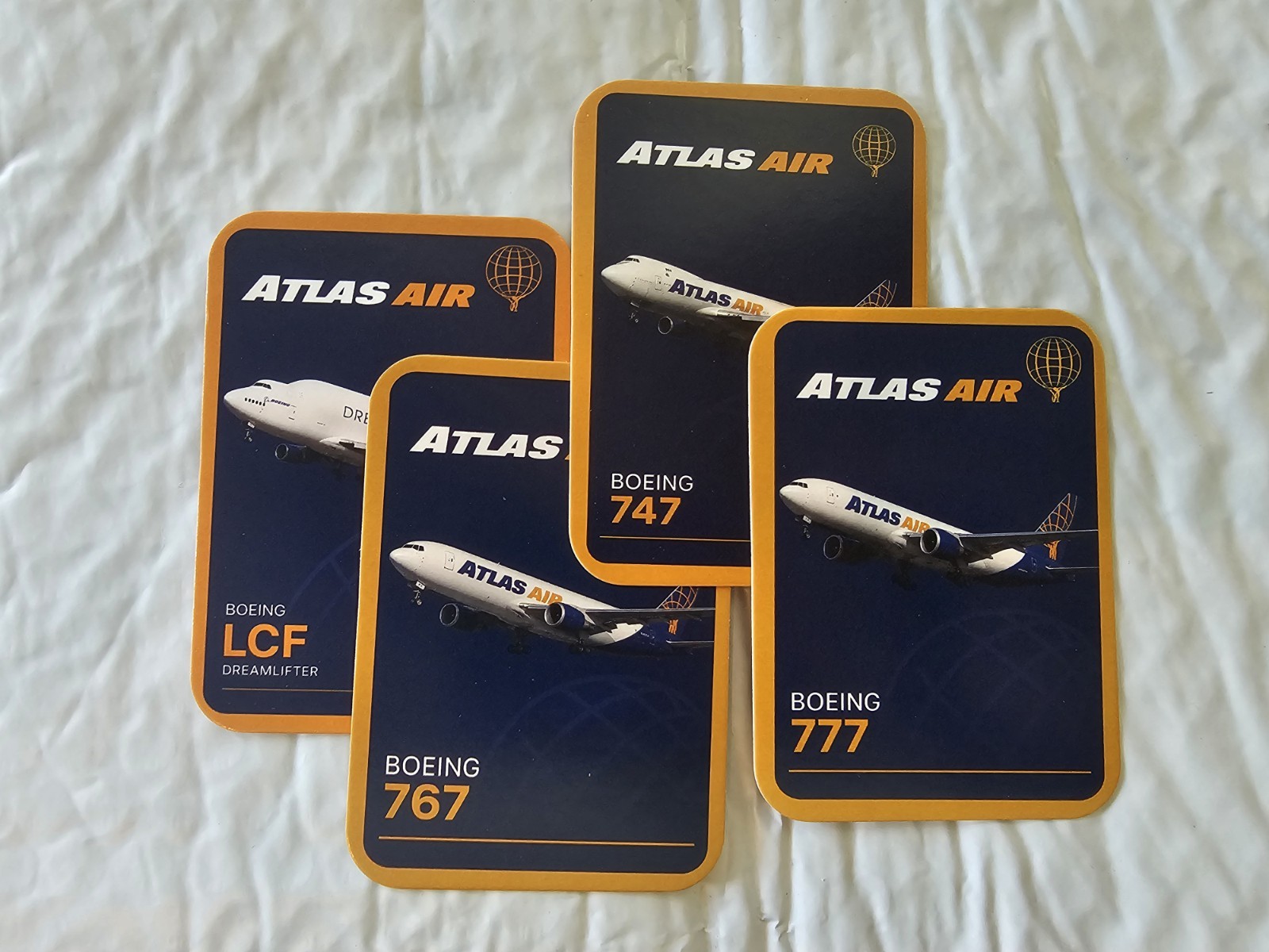 Atlas Air Boeing Aircraft Cards Set: LCF Dreamlifter, 747, 767, 777