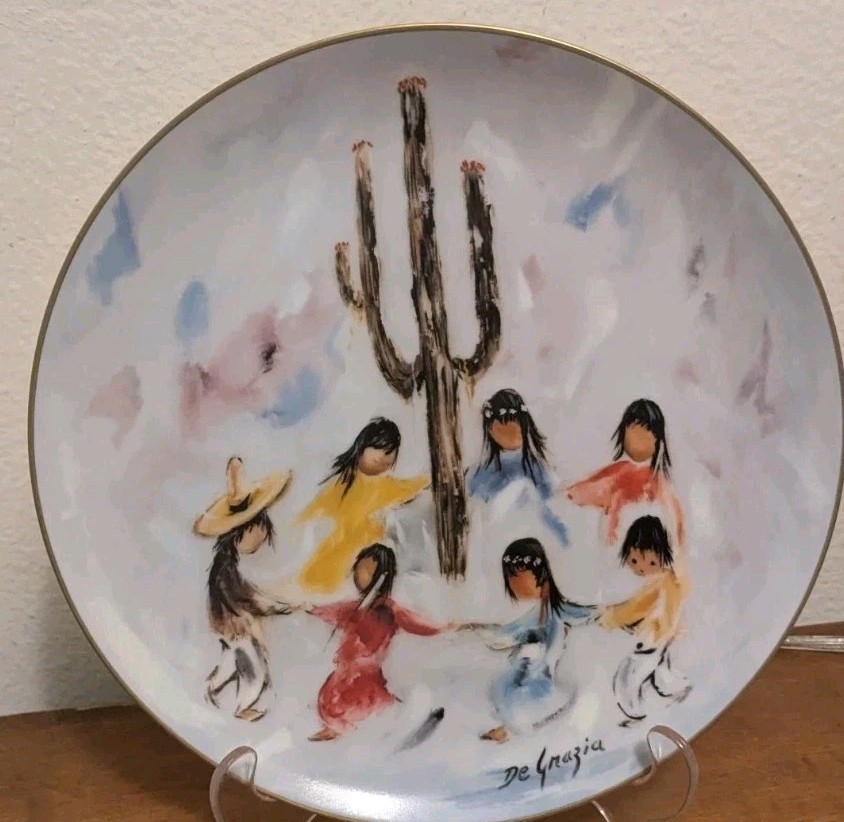 Vtg 1985 De Grazia “Saguaro Dance”  Painting Plate