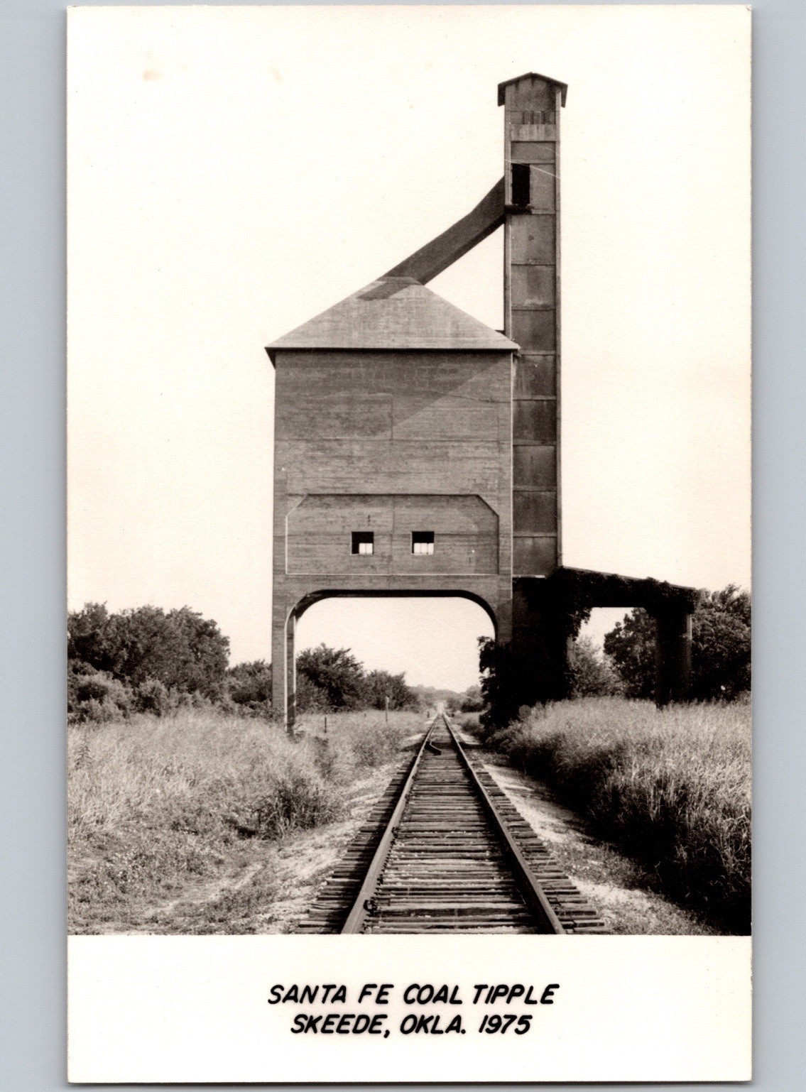 c1975 Santa Fe Railroad Coal Tipple Skeede Oklahoma OK Pawnee County RPPC Photo