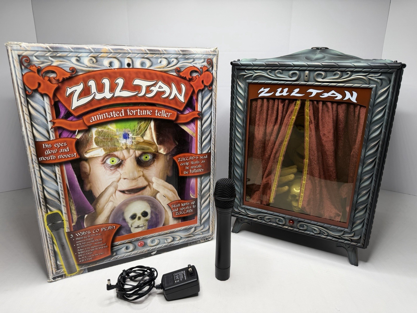 Vintage Gemmy Zultan Animated Light-Up Talking Fortune Teller *READ