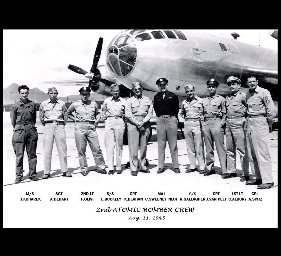 Nagasaki Atomic Bomb B-29 Bomber Crew PHOTO, Dropped FAT MAN Nuclear, Bock's Car