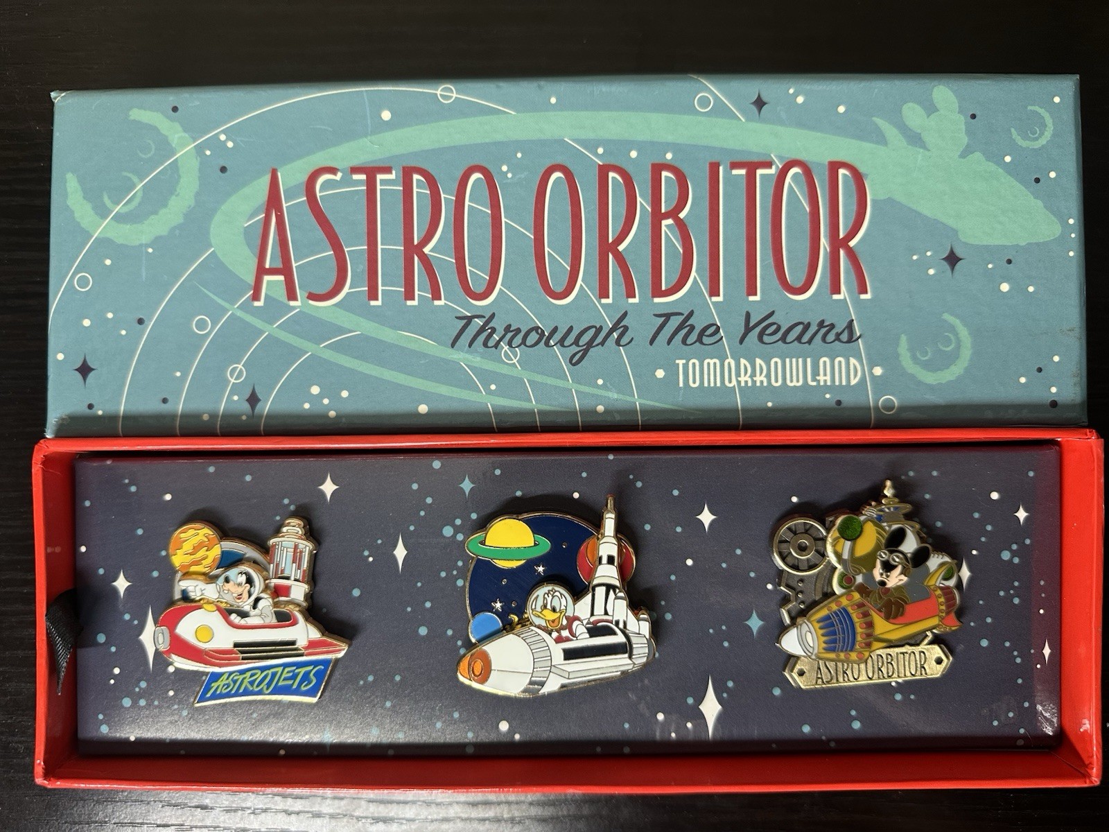 Disney Parks Disneyland Astro Orbitor Jets Through the Years 3 pin Set LE 250