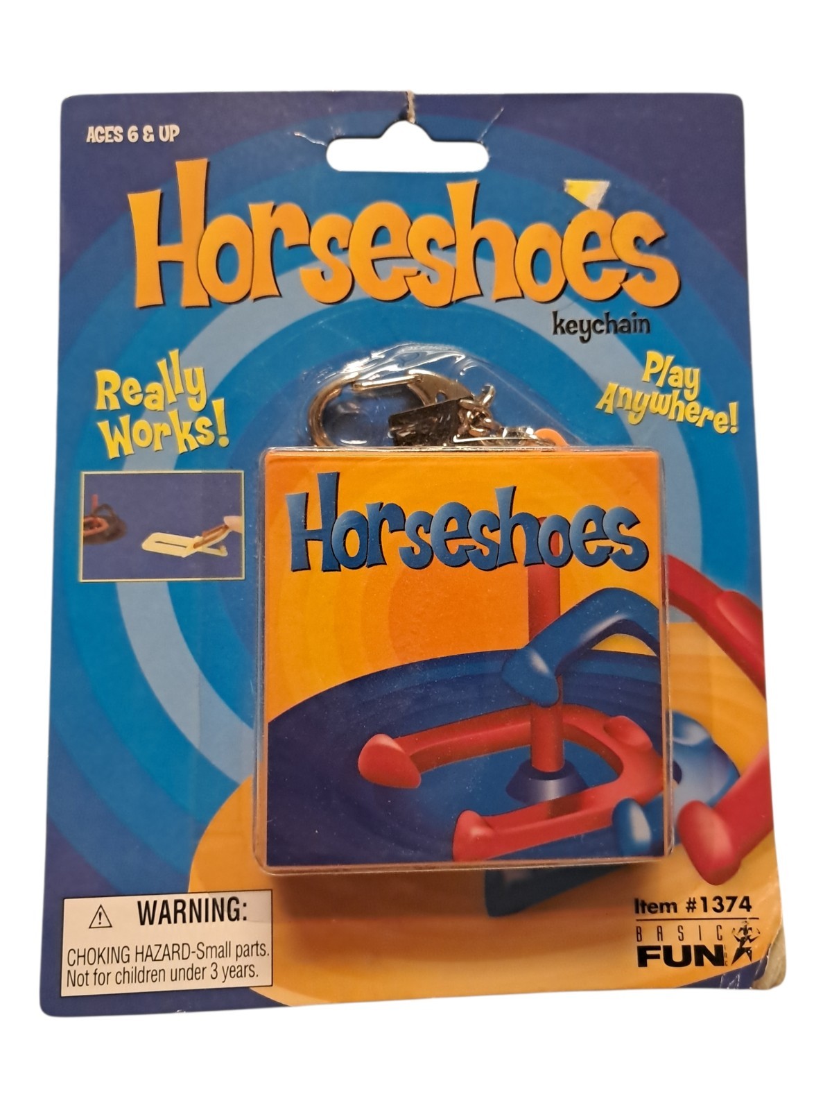 HORSESHOES GAME KEYCHAIN BASIC FUN NEW IN PACKAGE