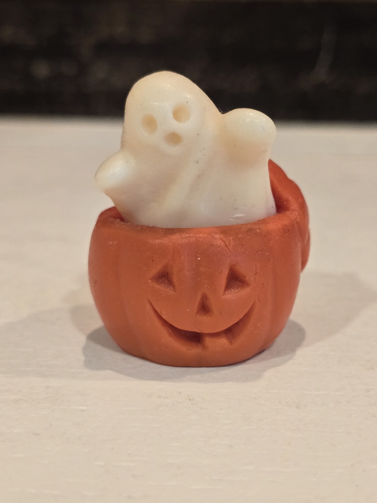 Vintage 1983 Avon Halloween Boo Littlest Pomette Tiny Pumpkin with GHOST Mini