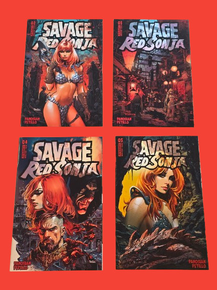 Savage Red Sonja #2-5 Complete 4 Comic Lot 2023-2024 Dan Panosian Covers