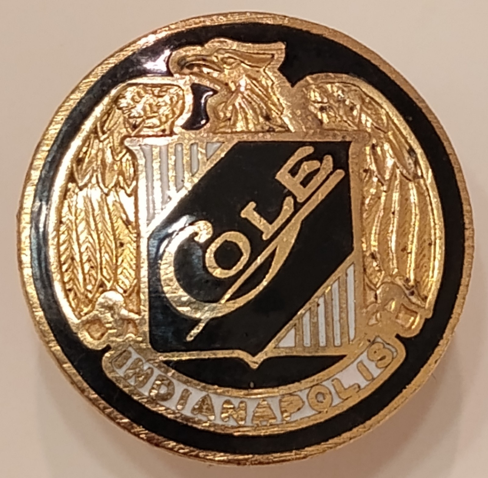 Vintage Cole Motor Car Company Eagle Crest Indianapolis Automobile Lapel Pin