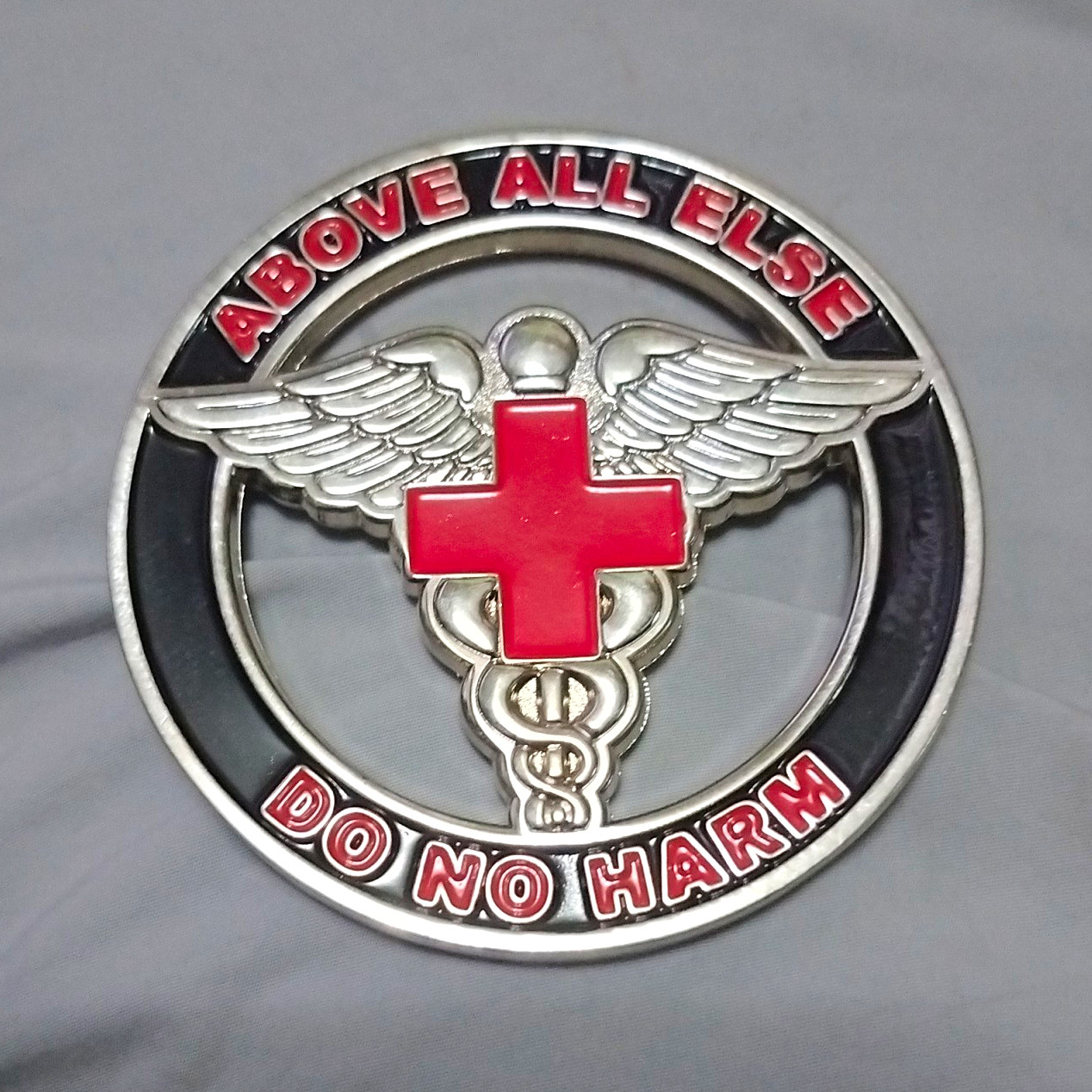 Above All Else Do No Harm EST. 1898 Red Cross Caduceus Militaria Coin