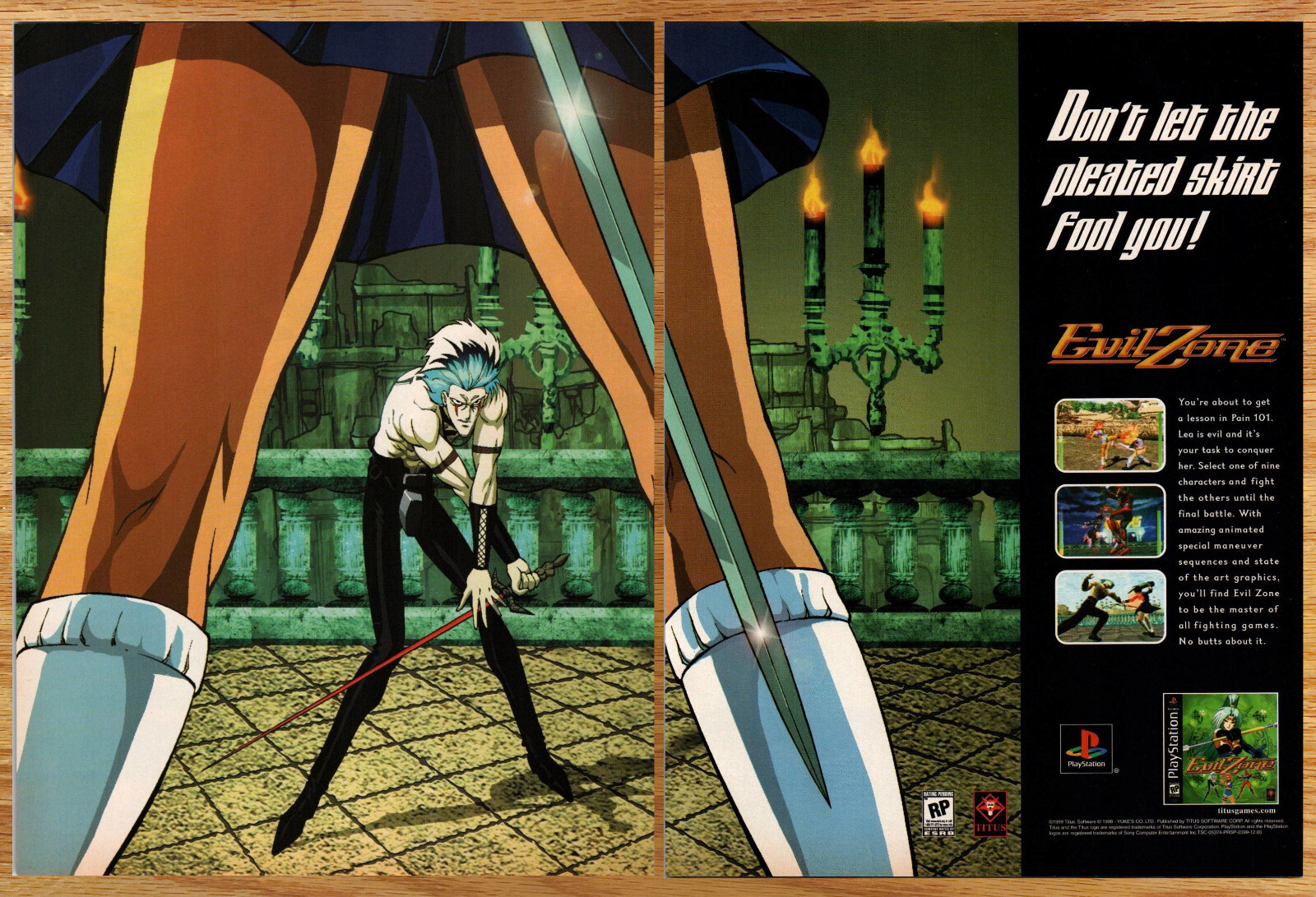 Evil Zone Titus Software - 2 Page Video Game Print Ad Poster Promo Art 1999