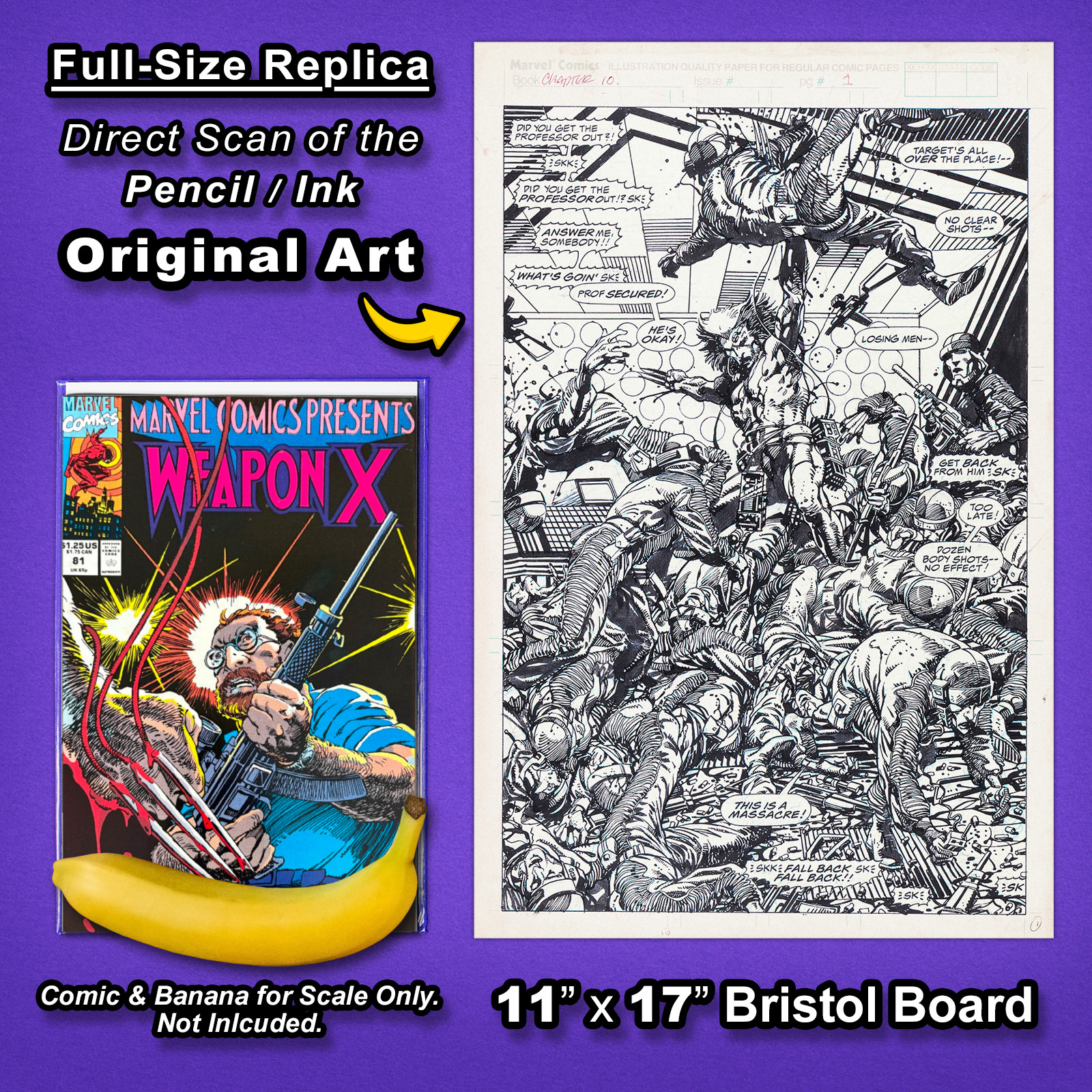 WOLVERINE / WEAPON X Splash Pg by BARRY WINDSOR-SMITH 🔥Replica Original Art🔥