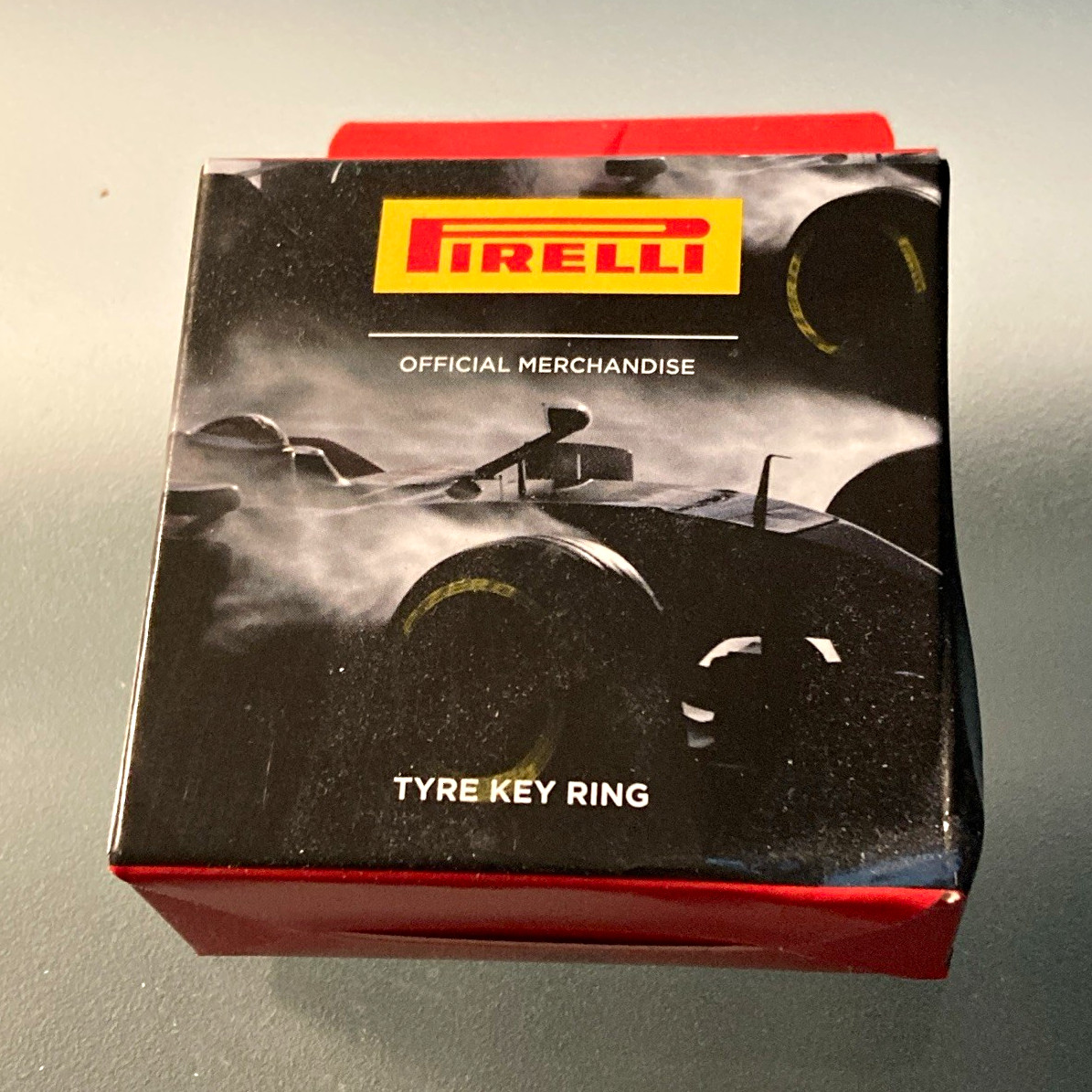 Pirelli Rubber Tyre Key Ring Advertising Theme Black/Red/Silver