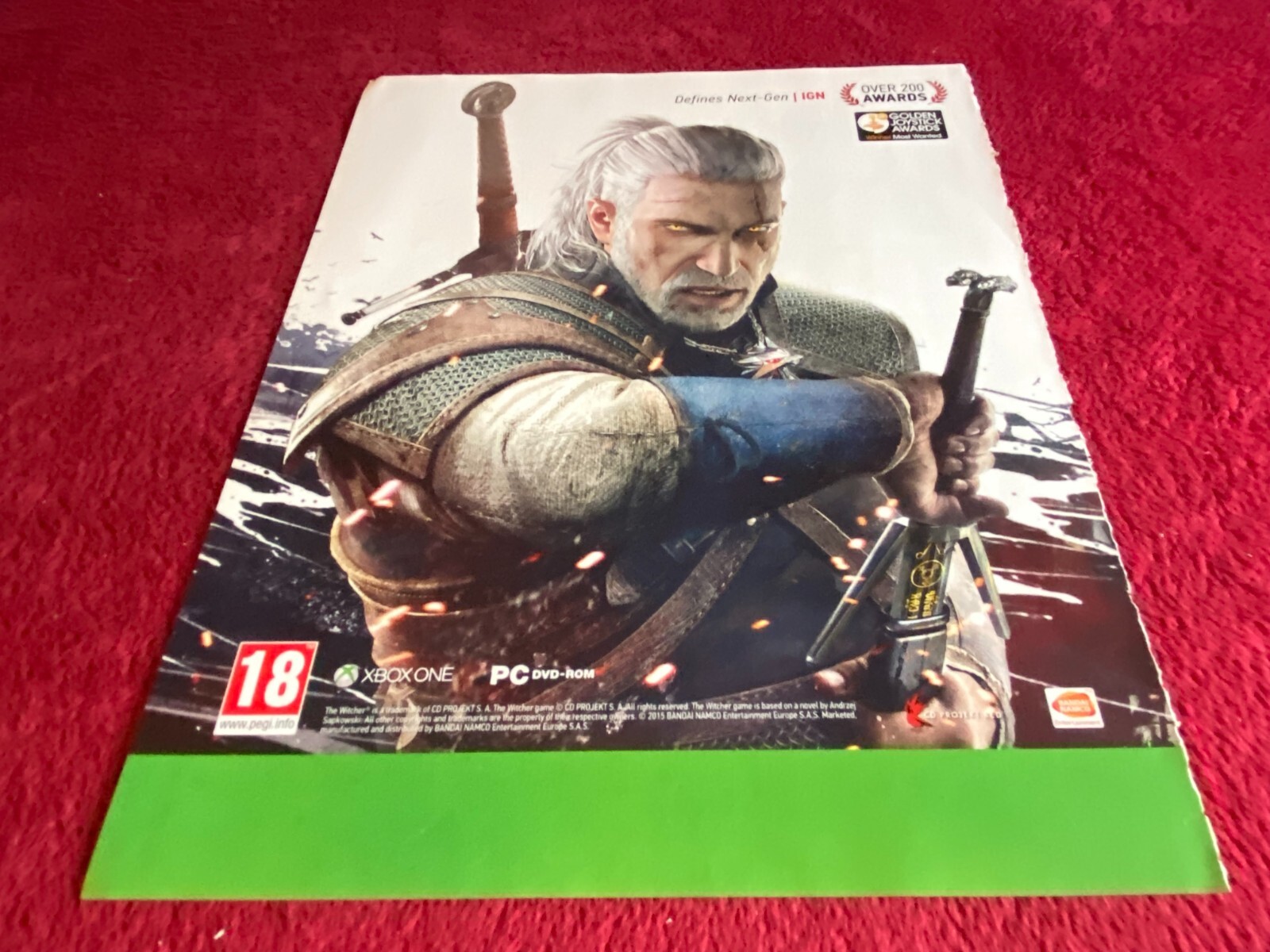 PAD57 2 PAGE GAME ADVERT 12X18 THE WITCHER WILD HUNT XBOX ONE
