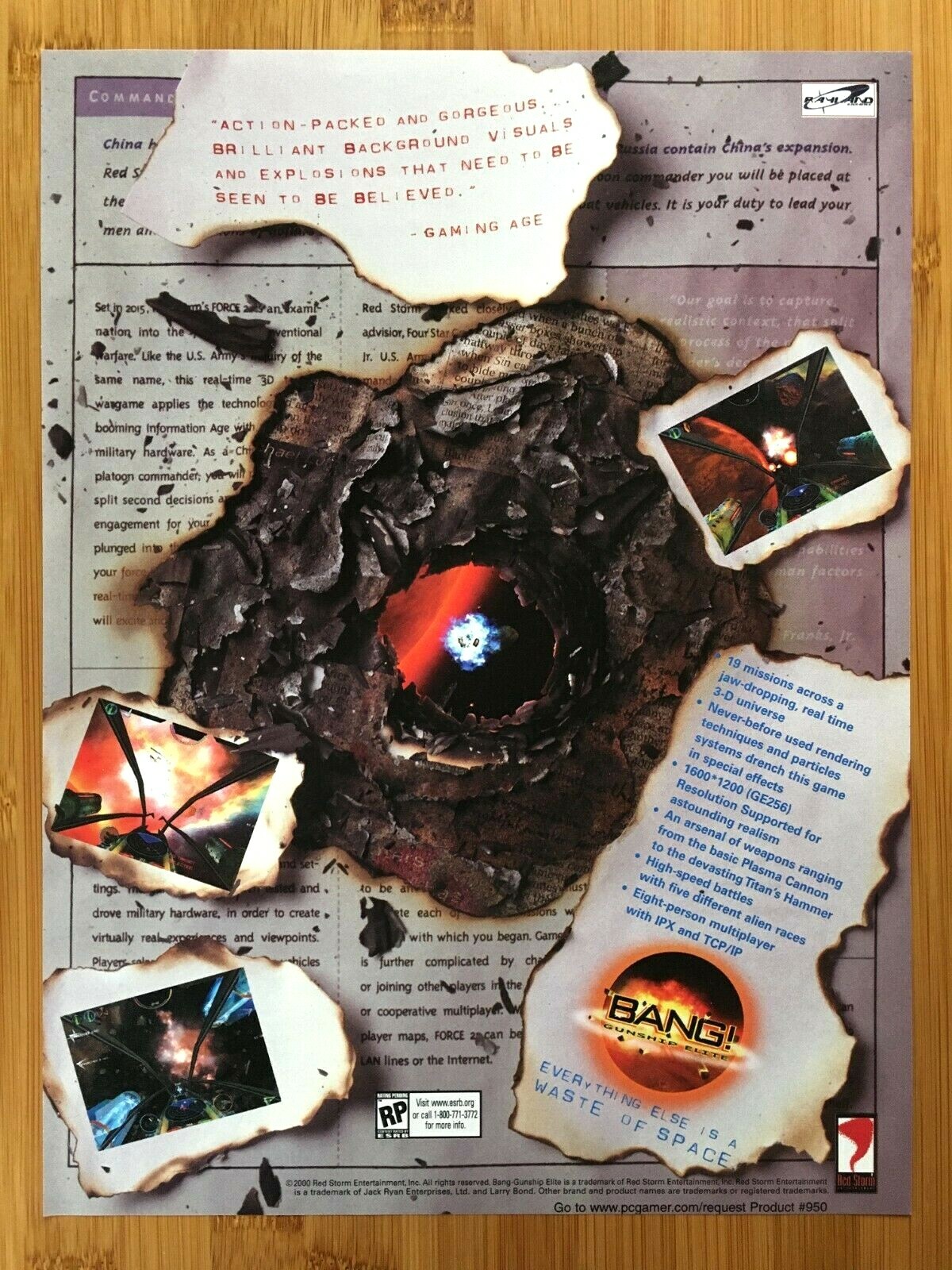 BANG Gunship Elite PC Sega Dreamcast 2000 Print Ad/Poster Official Promo Art